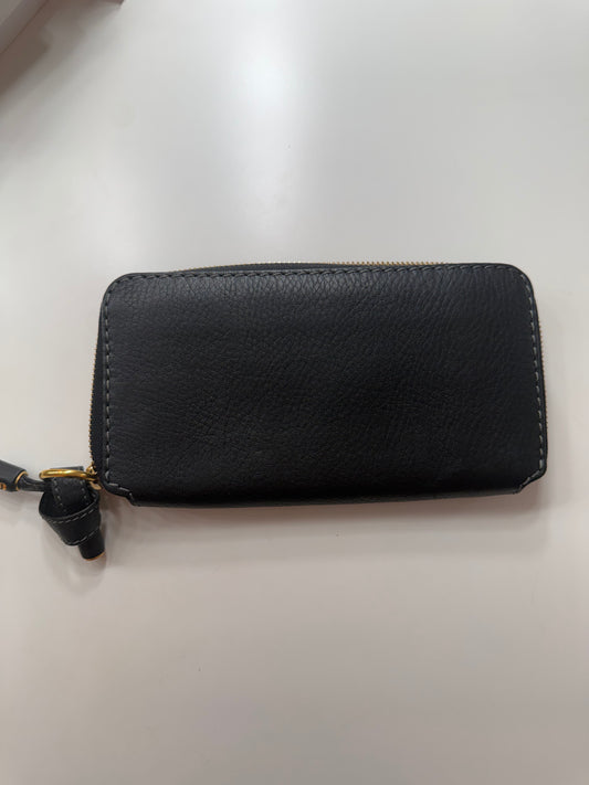 Dark Blue Chloe Grained Calfskin Marcie Long Zip Around Wallet