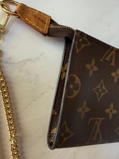 Louis Vuitton Pouch w/ added chain