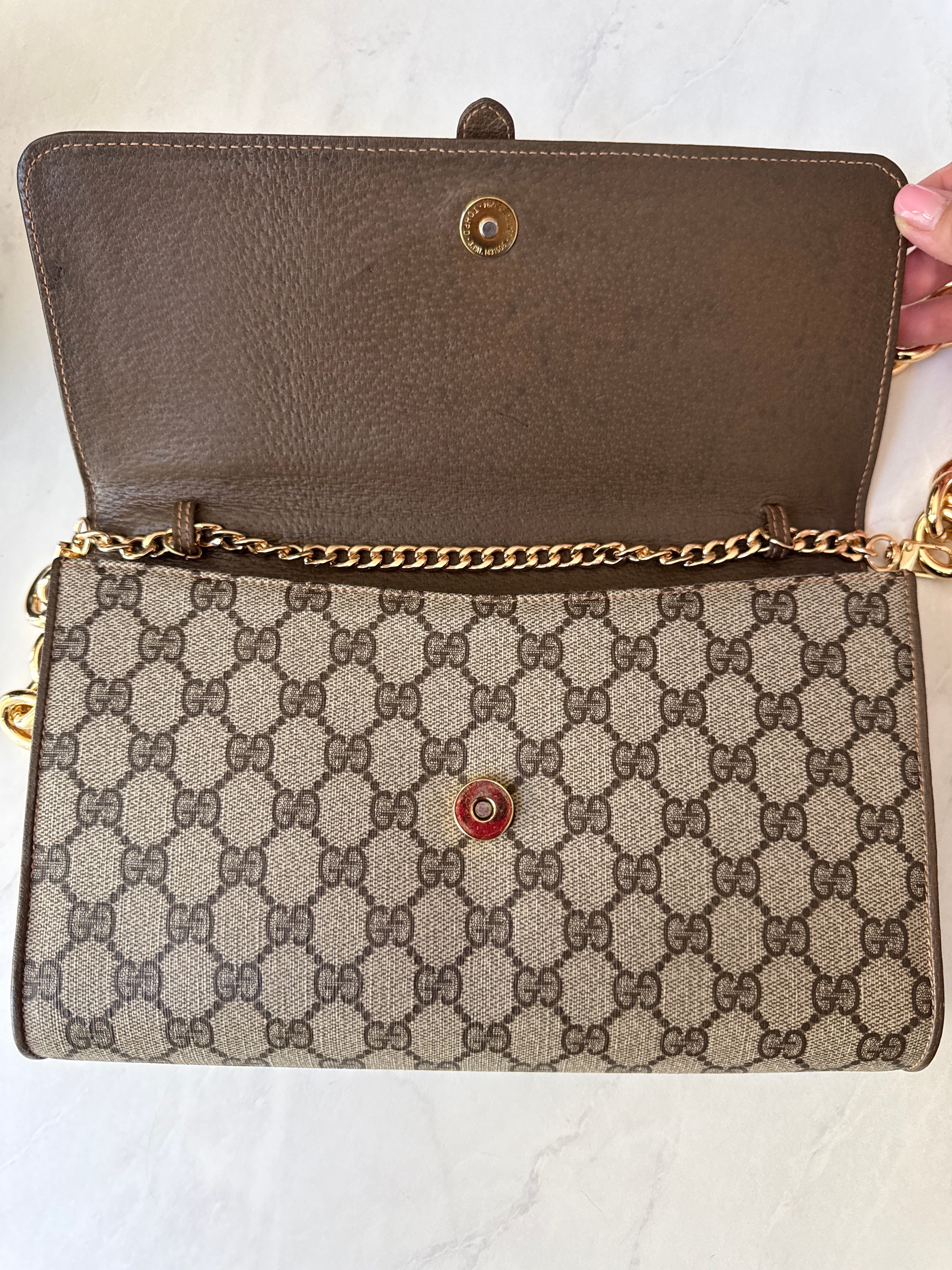 Gucci Clutch W/ added Chunky Gold Chain