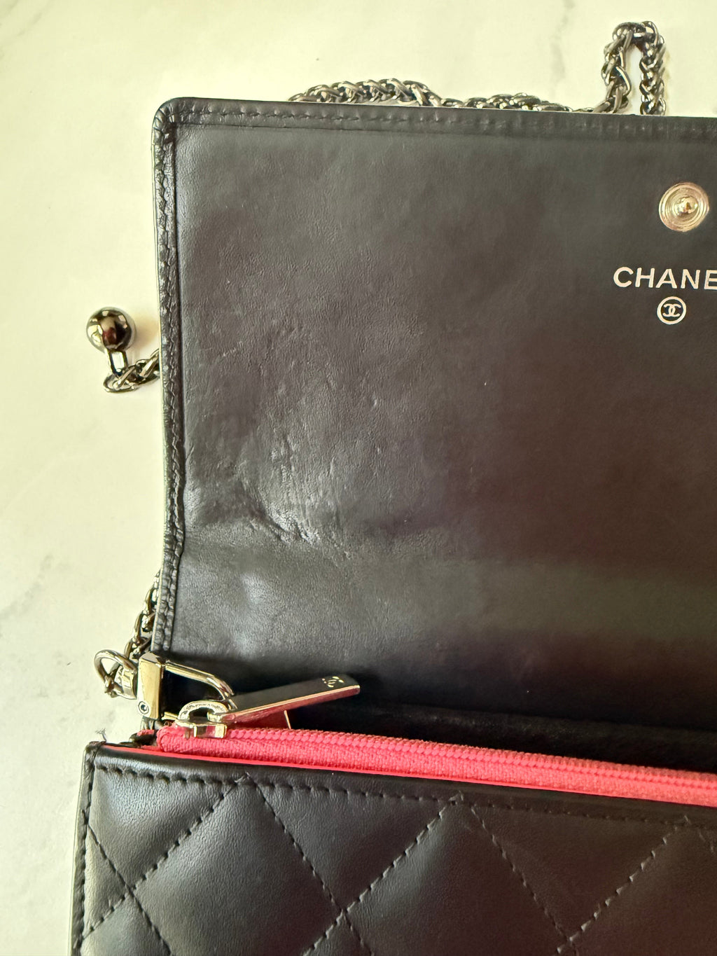 Black Chanel Lambskin Cambon Wallet