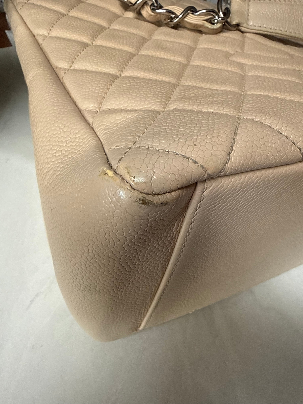 Chanel GST Beige Caviar Leather SHW