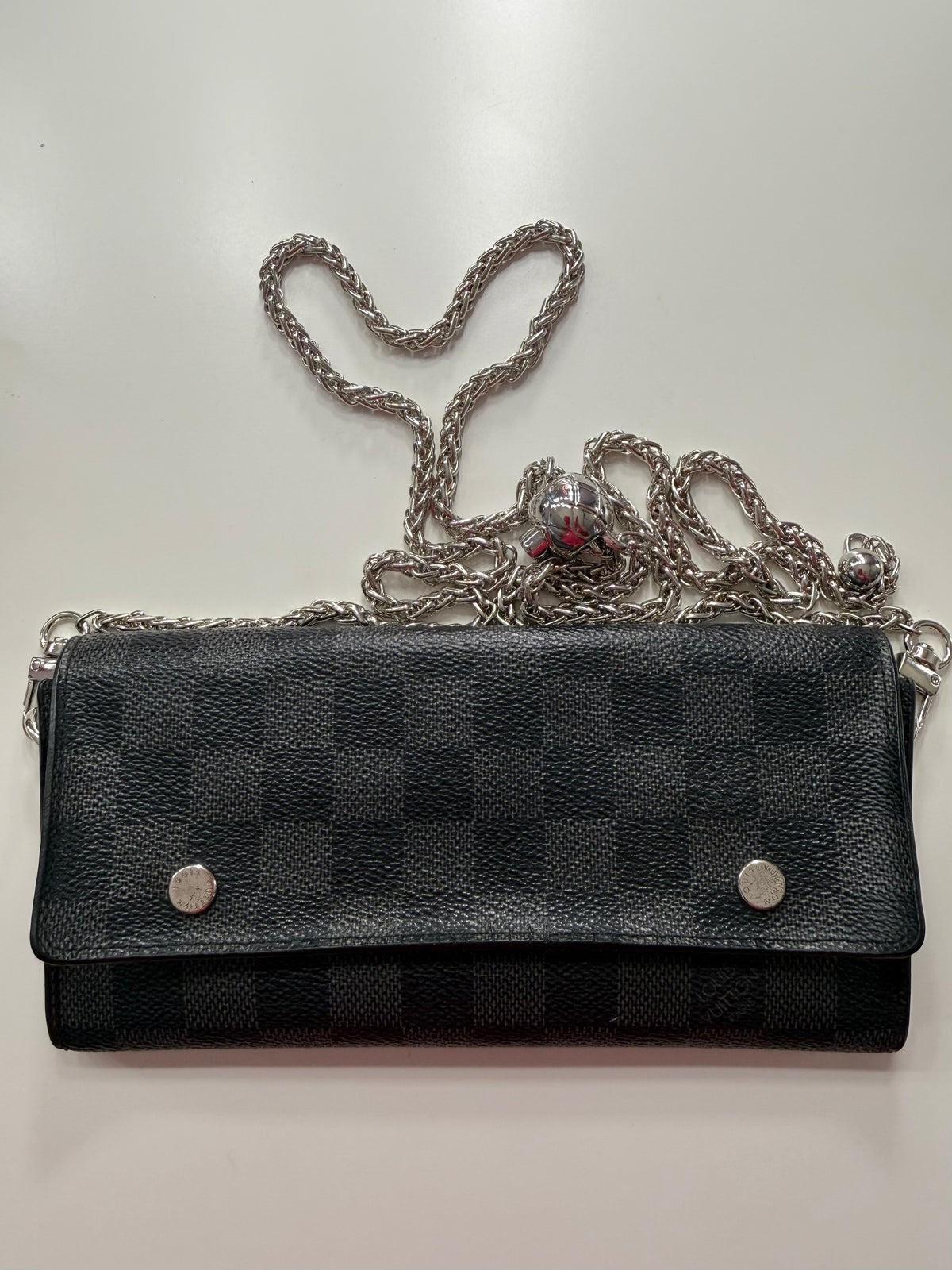 Louis Vuitton Graphite Wallet w/ Chain