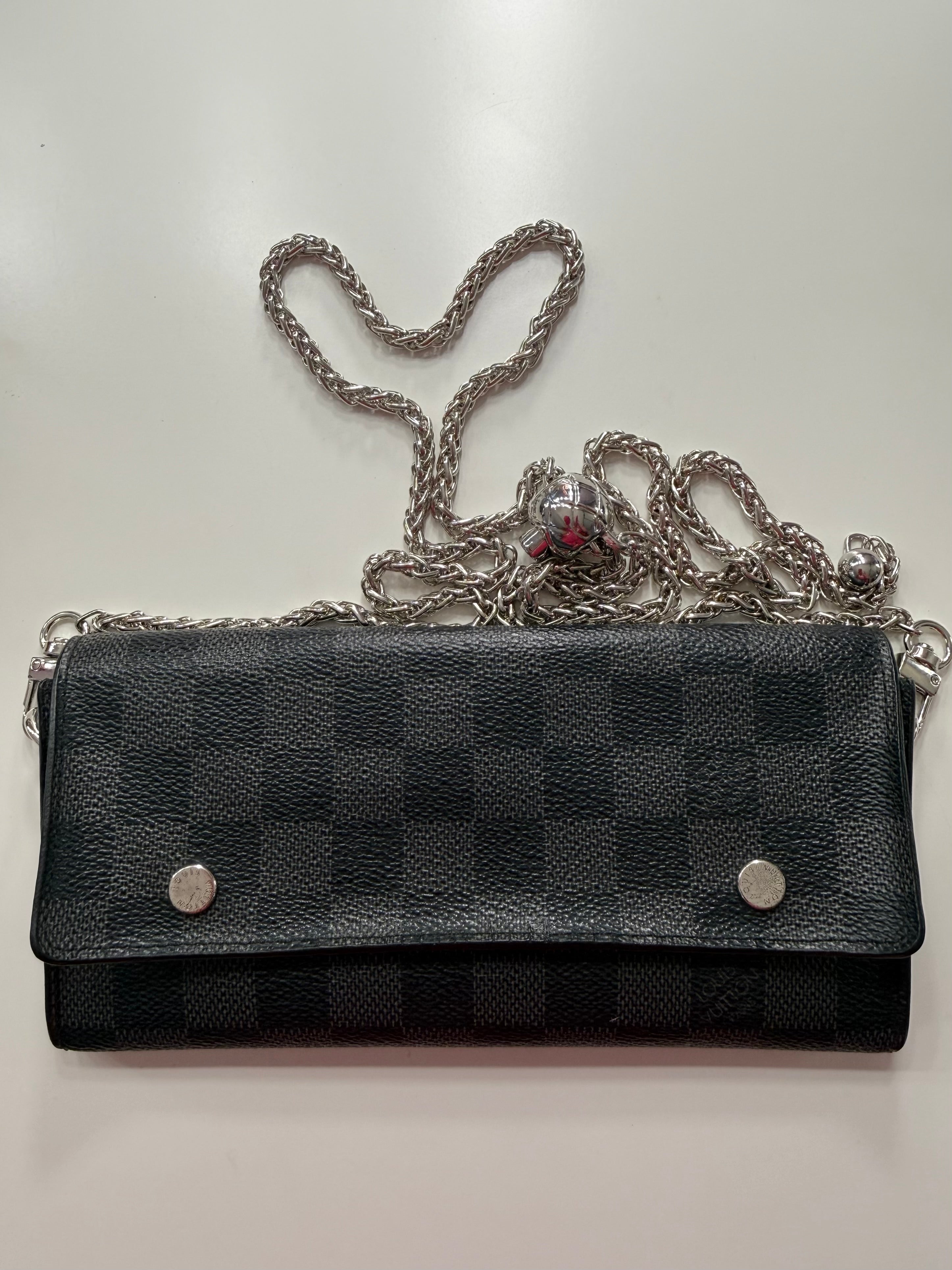Louis Vuitton Graphite Wallet w/ Chain