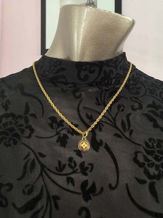 Repurposed Lv Charm Necklace