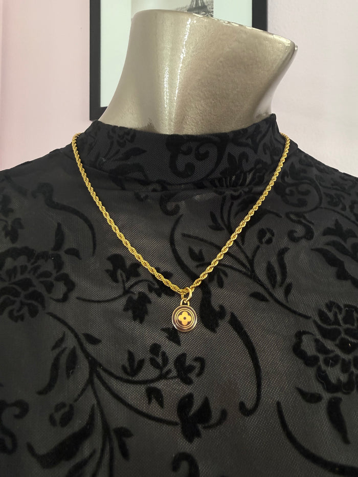 Repurposed Lv Charm Necklace