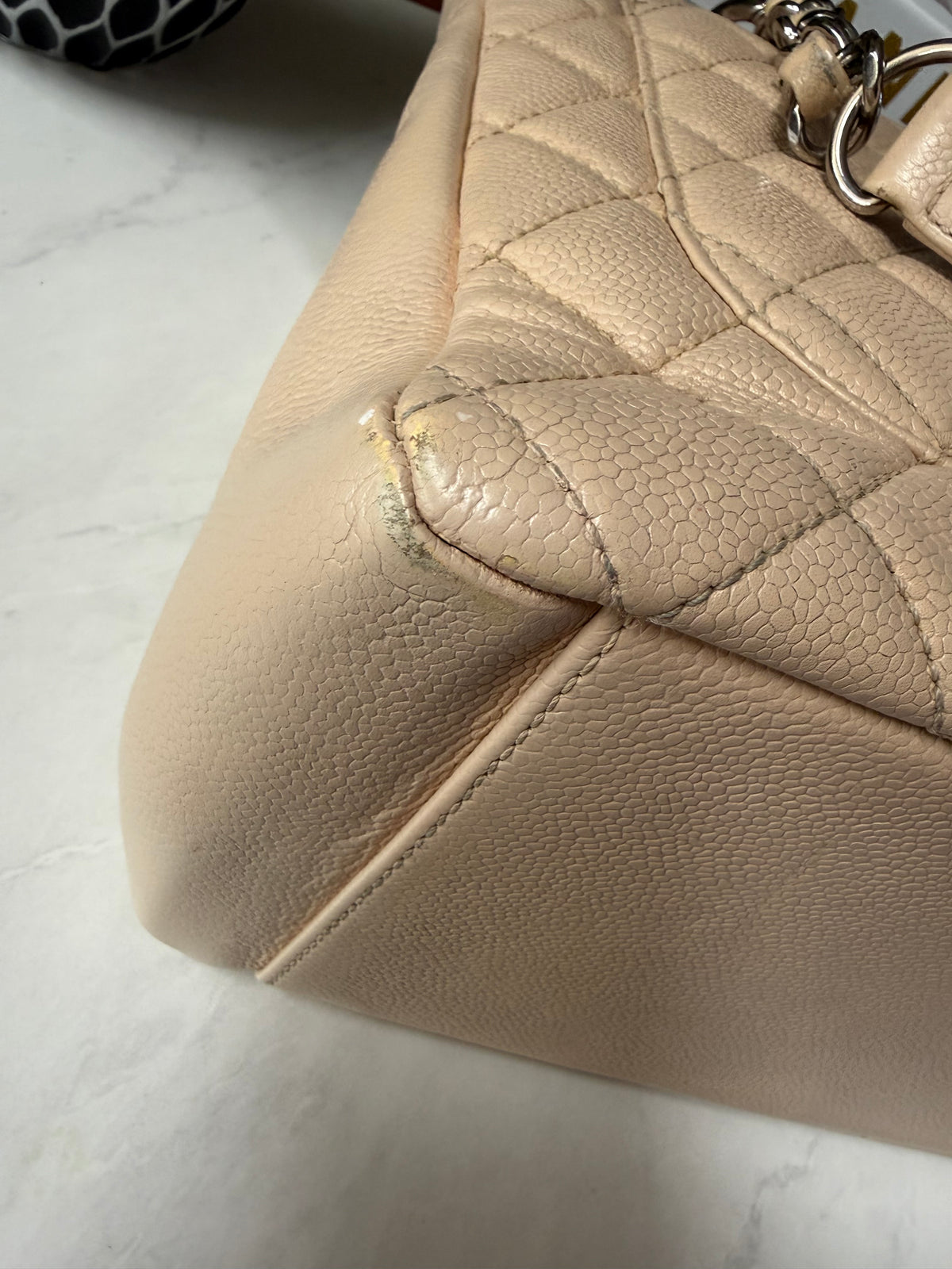 Chanel GST Beige Caviar Leather SHW