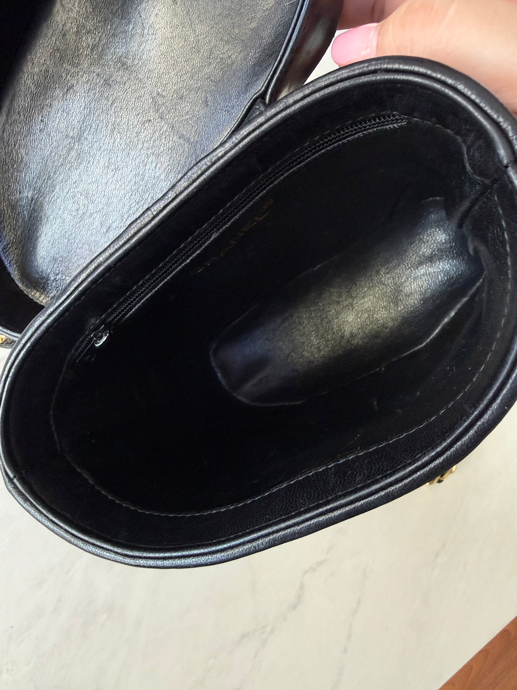 Black Chanel Lambskin Vanity