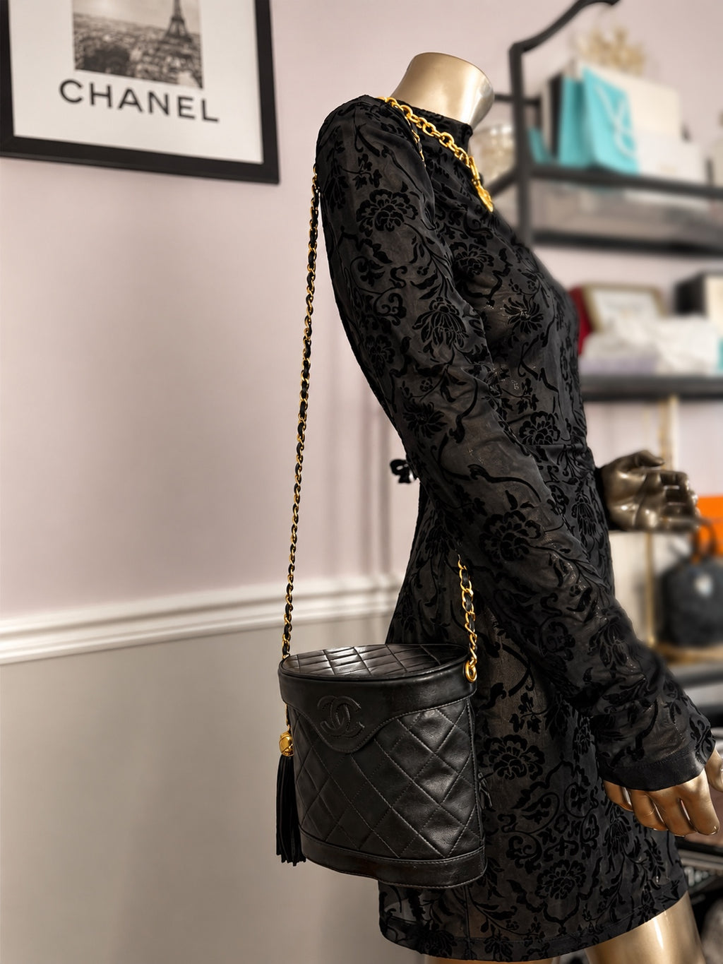 Black Chanel Lambskin Vanity