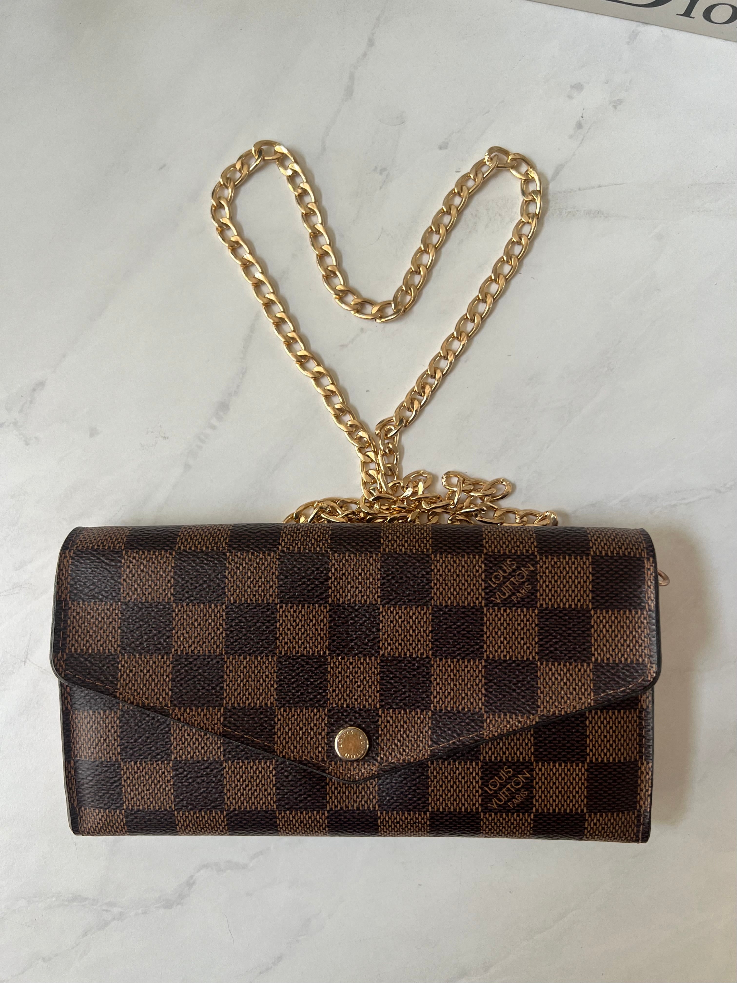 Louis Vuitton Ebene Damier Sarah Wallet (Rose Ballerine)