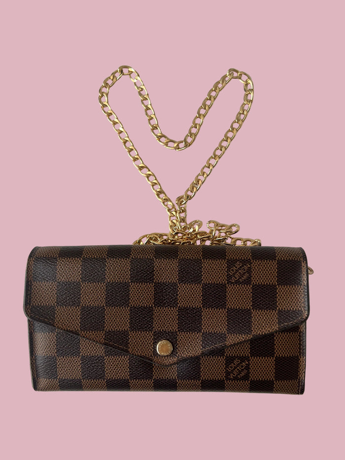Louis Vuitton Ebene Damier Sarah Wallet (Rose Ballerine)