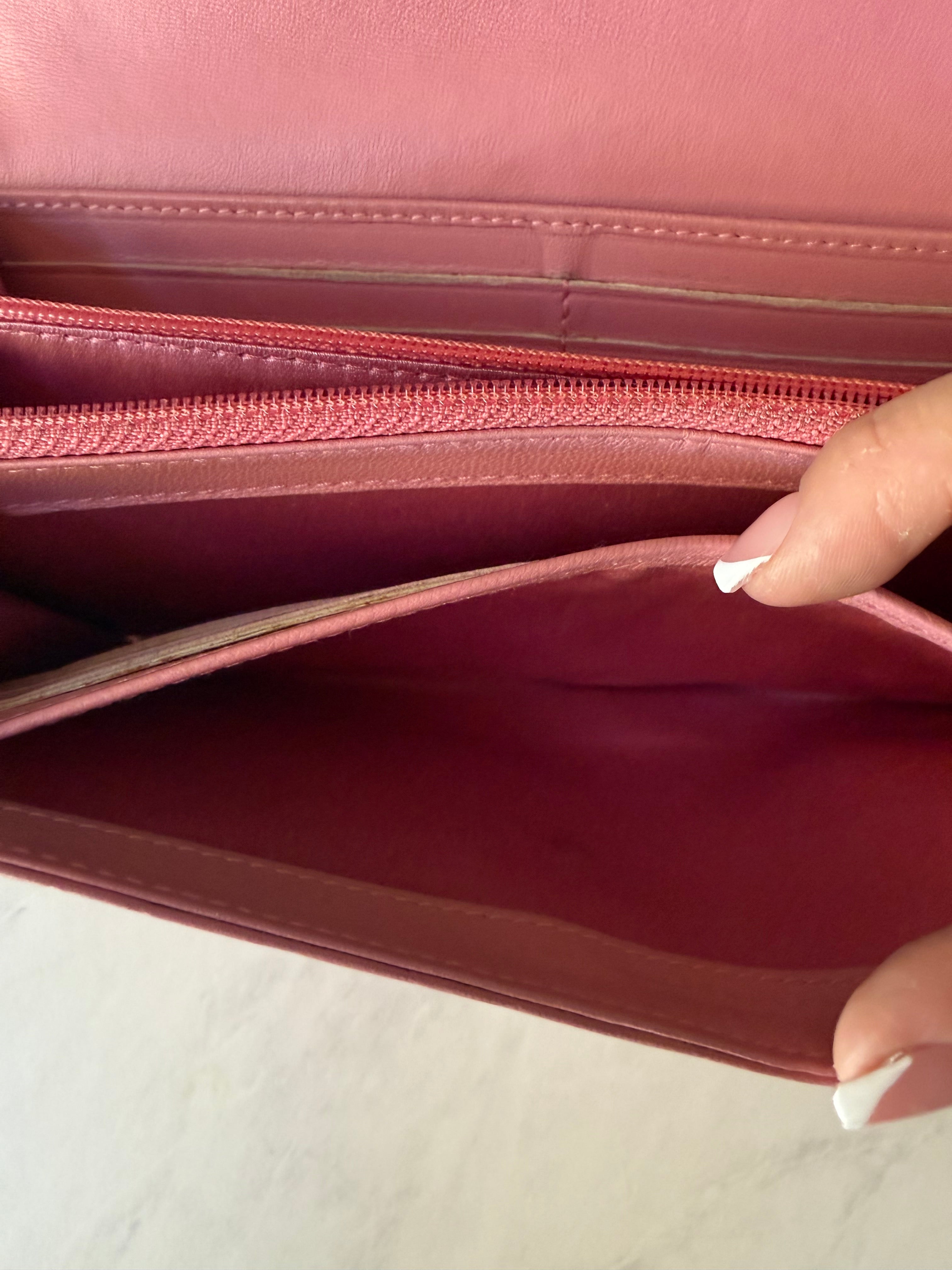 Preloved Pink Chanel Lambskin Wallet SHW
