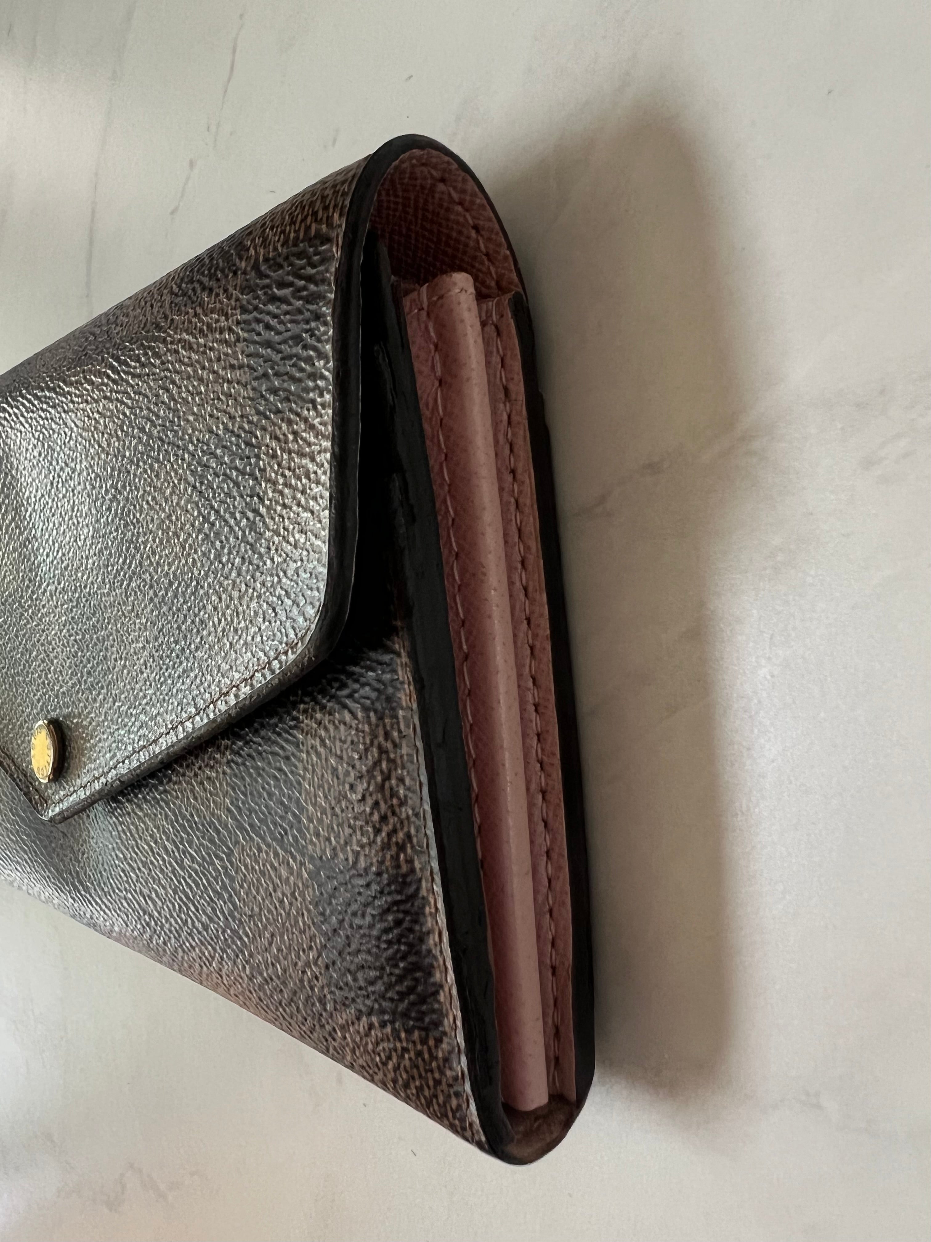 Louis Vuitton Ebene Damier Sarah Wallet (Rose Ballerine)