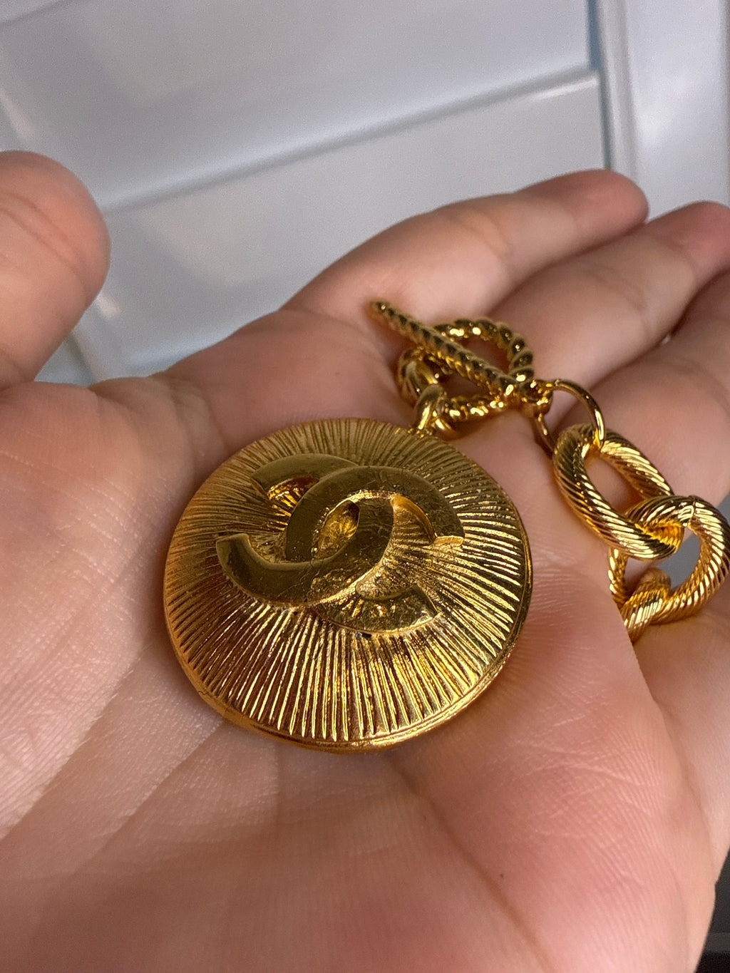 Authentic Upcycled Chanel Pendant Necklace