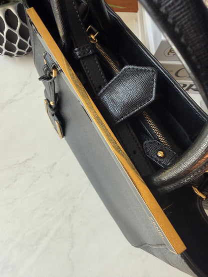 Fendi 2Jours Black Leather w/ Strap