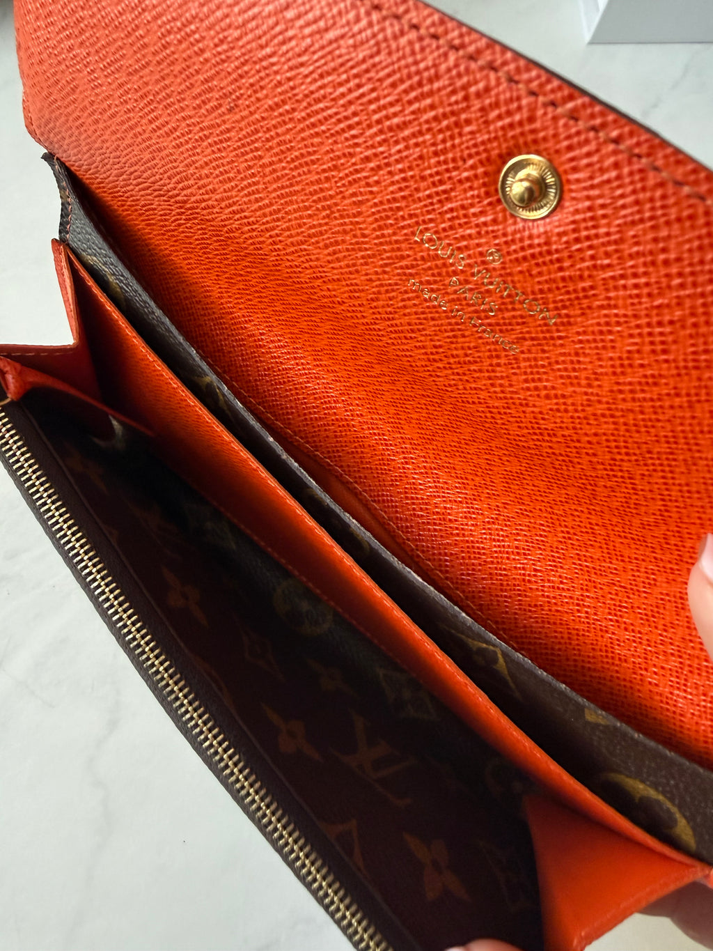 Preloved Louis Vuitton Emilie Wallet Orange