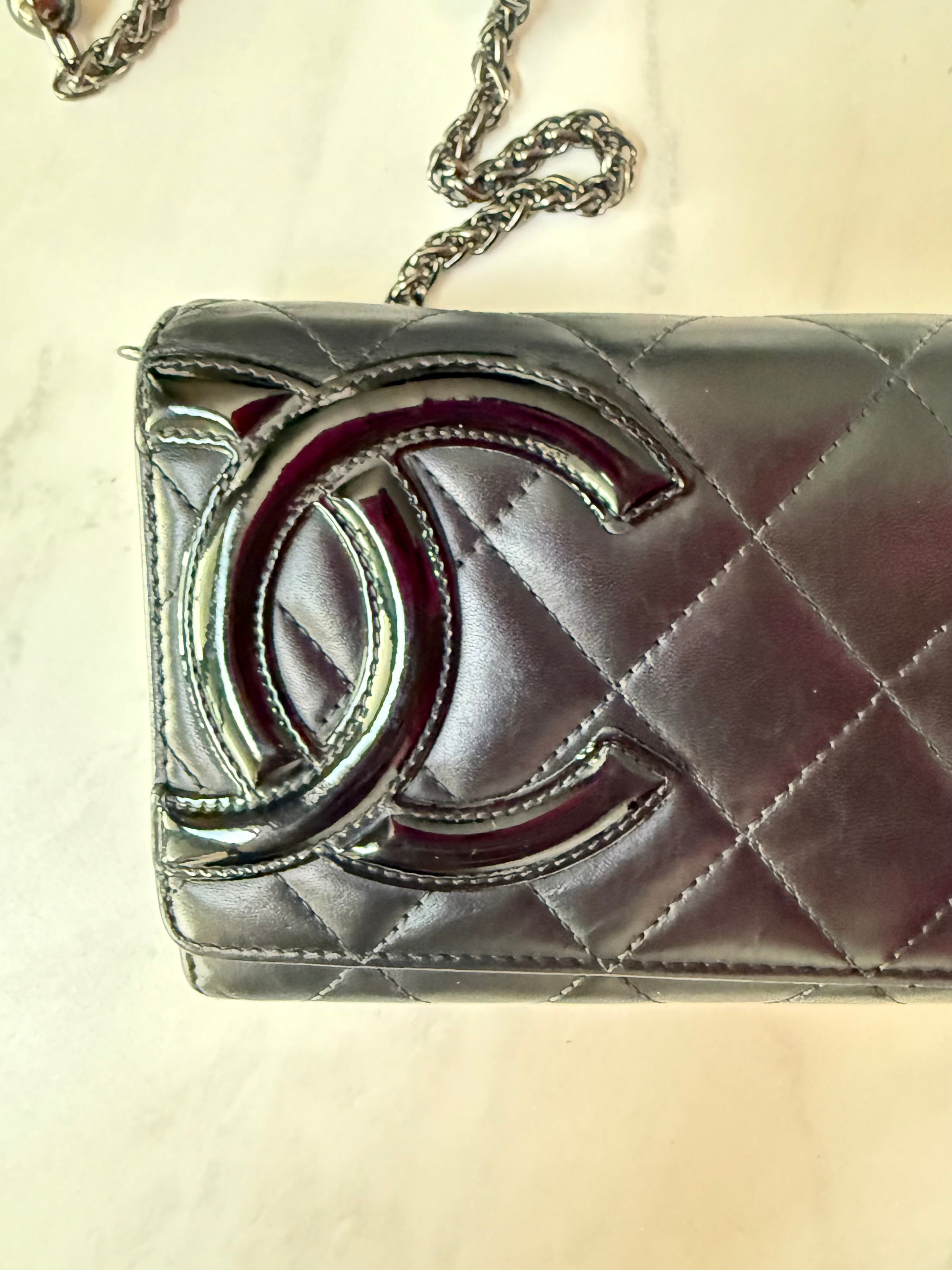 Black Chanel Lambskin Cambon Wallet