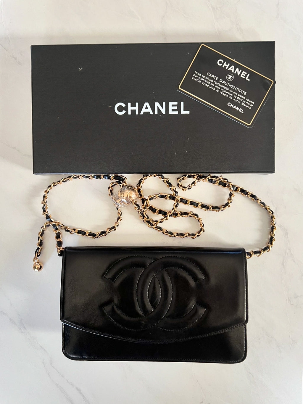 Black Chanel Timeless Lambskin Clutch