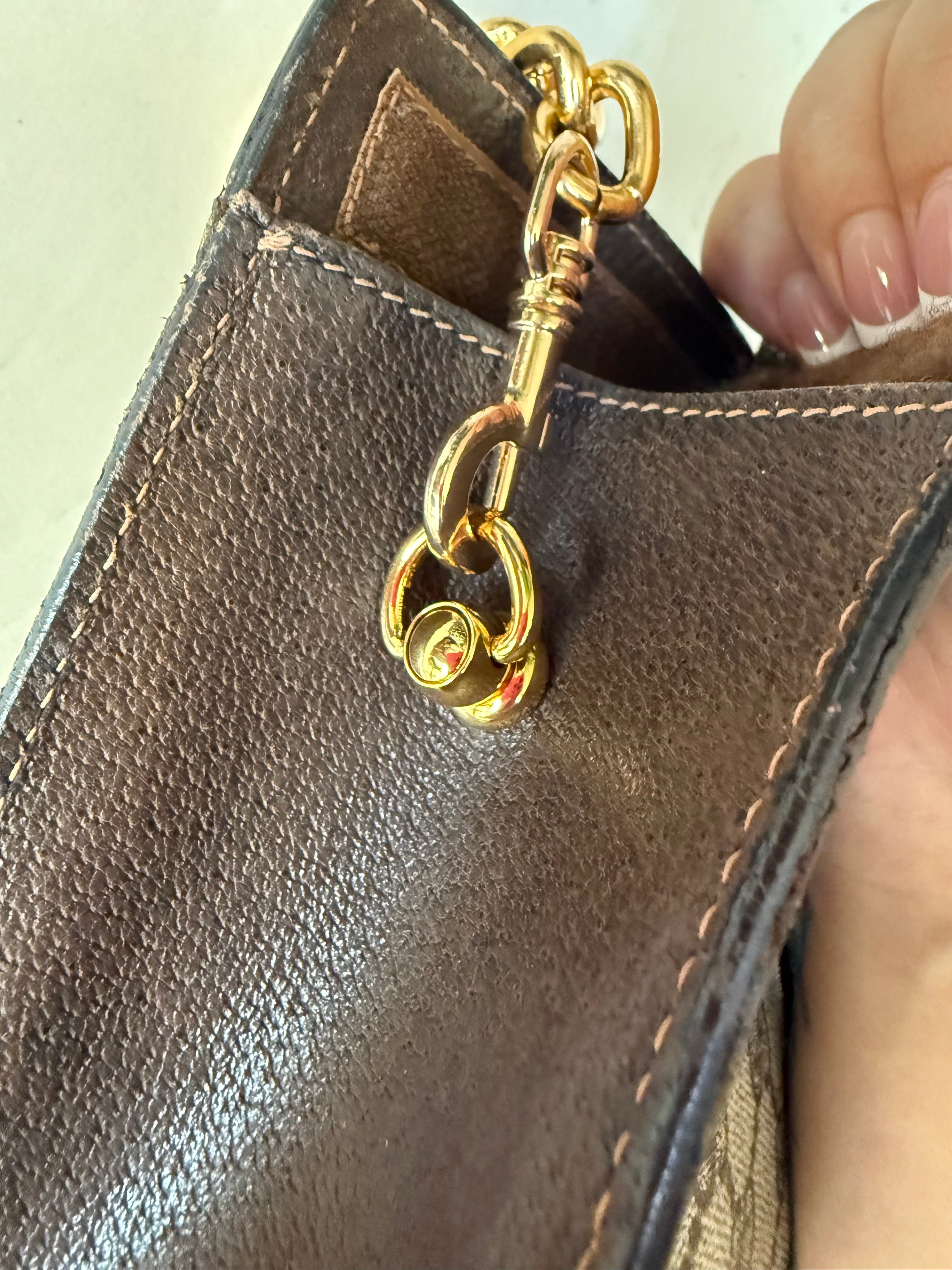 Preloved Large Gucci Ophidia Velcro Clutch w/ added Chain