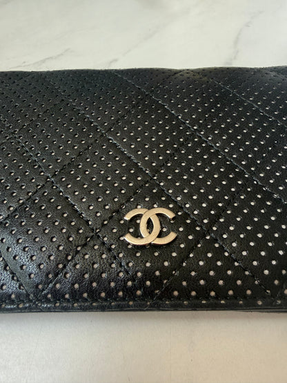 Chanel Matelasse Black Punching Lambskin Bifold