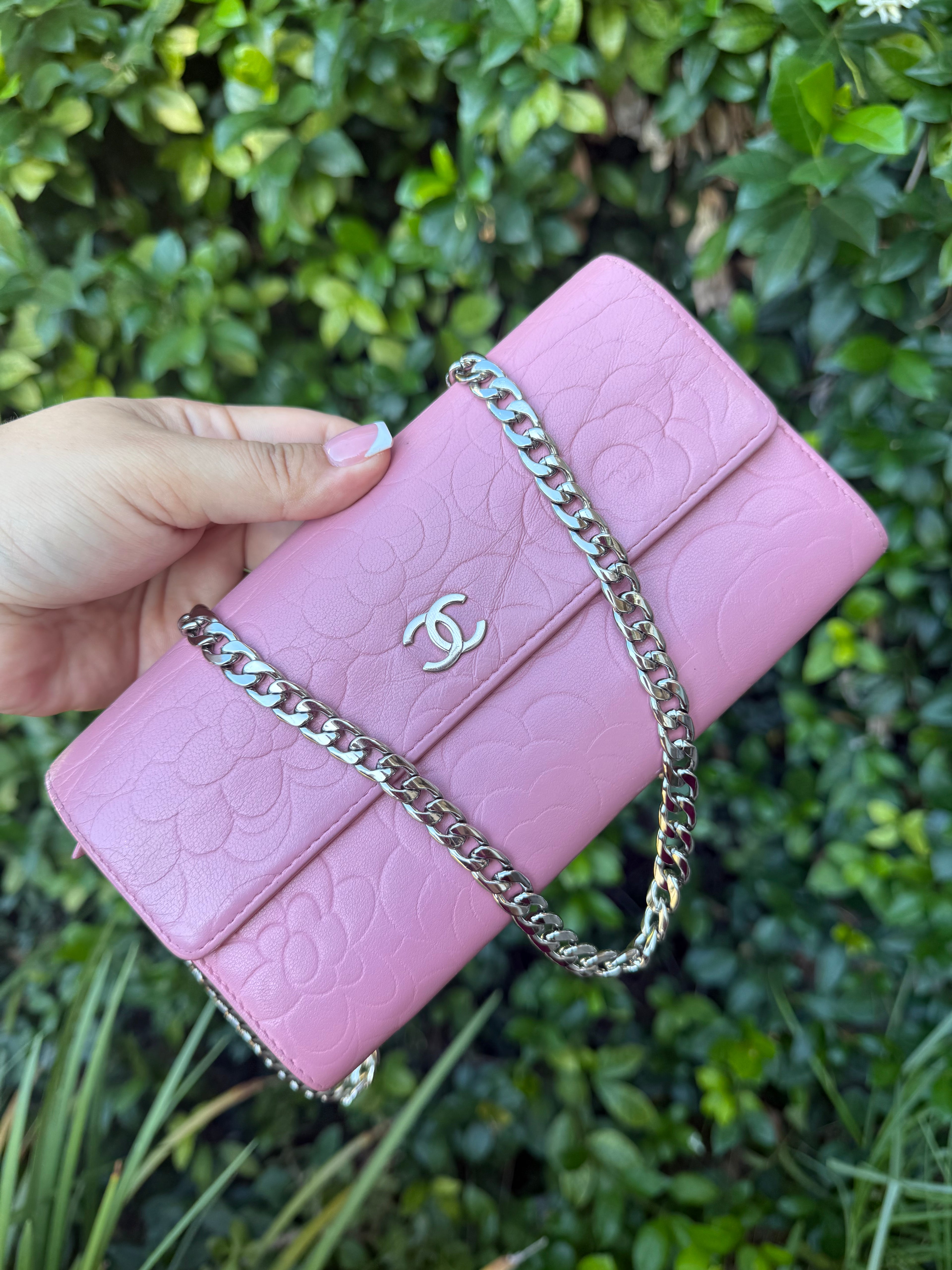 Preloved Pink Chanel Lambskin Wallet SHW