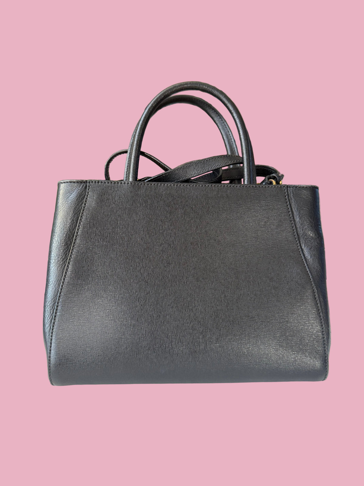 Fendi 2Jours Black Leather w/ Strap