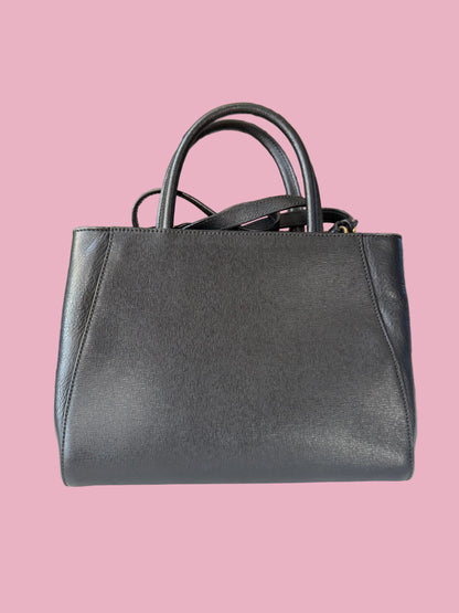 Fendi 2Jours Black Leather w/ Strap