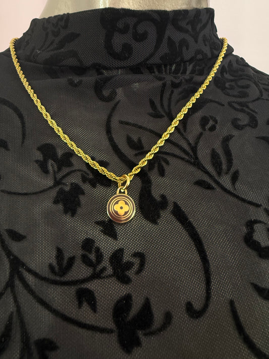 Repurposed Lv Charm Necklace