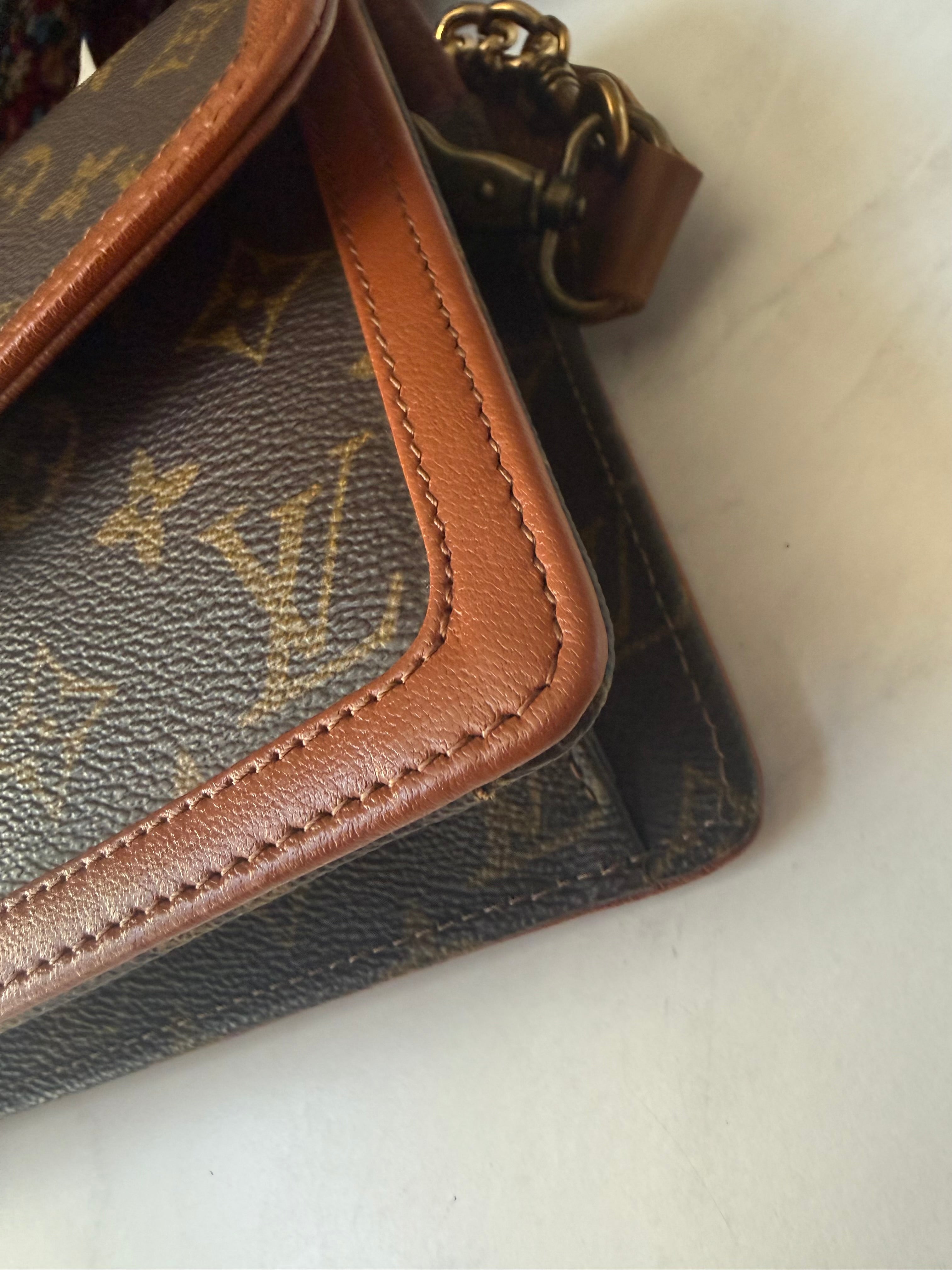 Preloved Louis Vuitton Dame Clutch GM w/ added strap