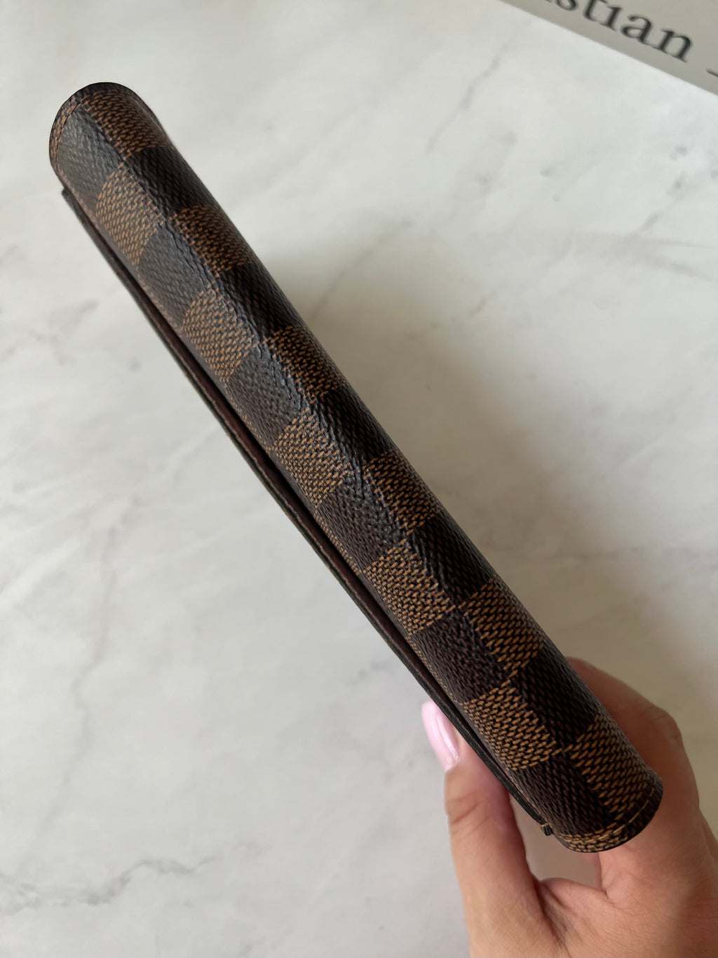 Louis Vuitton Ebene Damier Sarah Wallet (Rose Ballerine)
