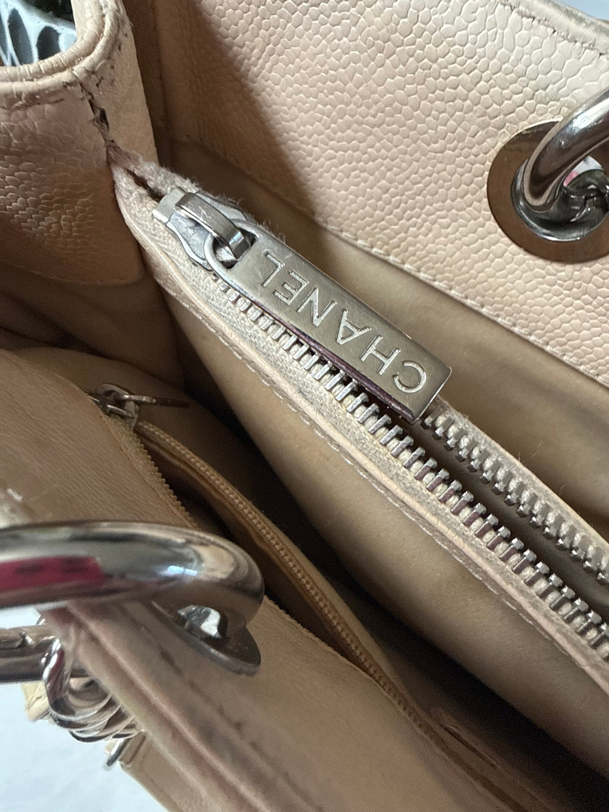 Chanel GST Beige Caviar Leather SHW