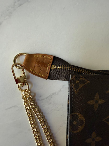 Louis Vuitton Pouch w/ added chain