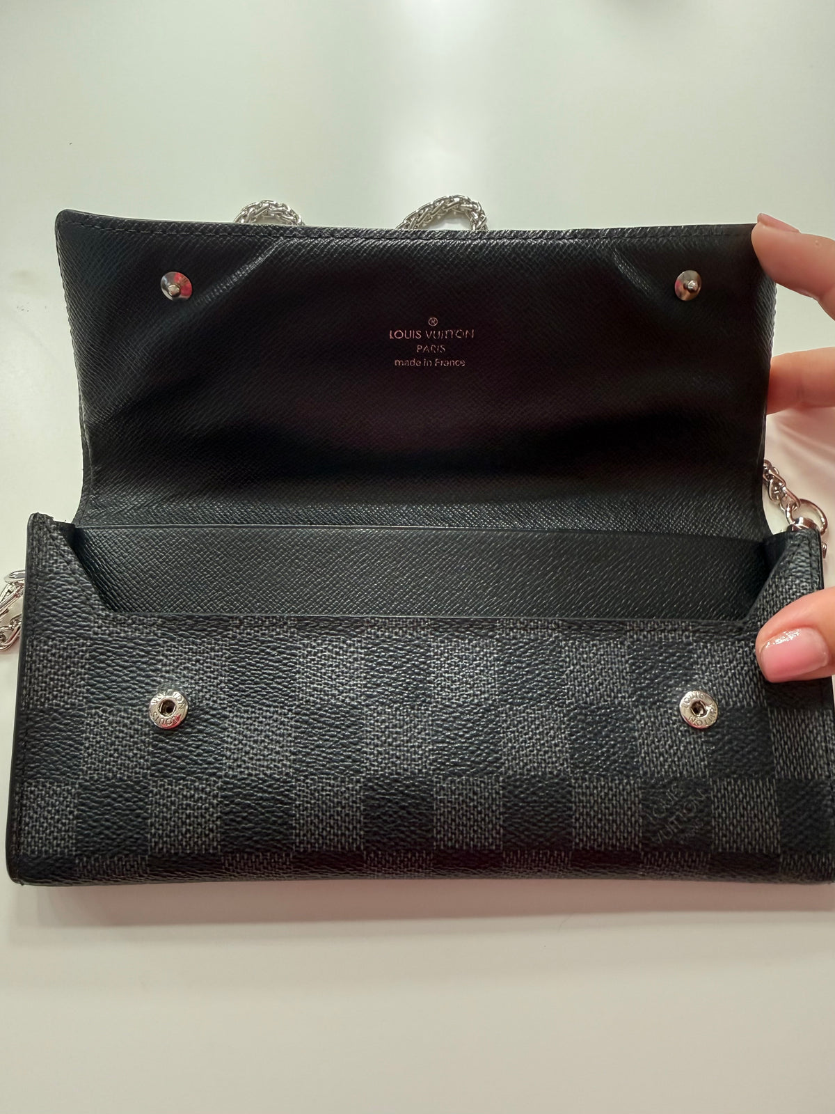 Louis Vuitton Graphite Wallet w/ Chain