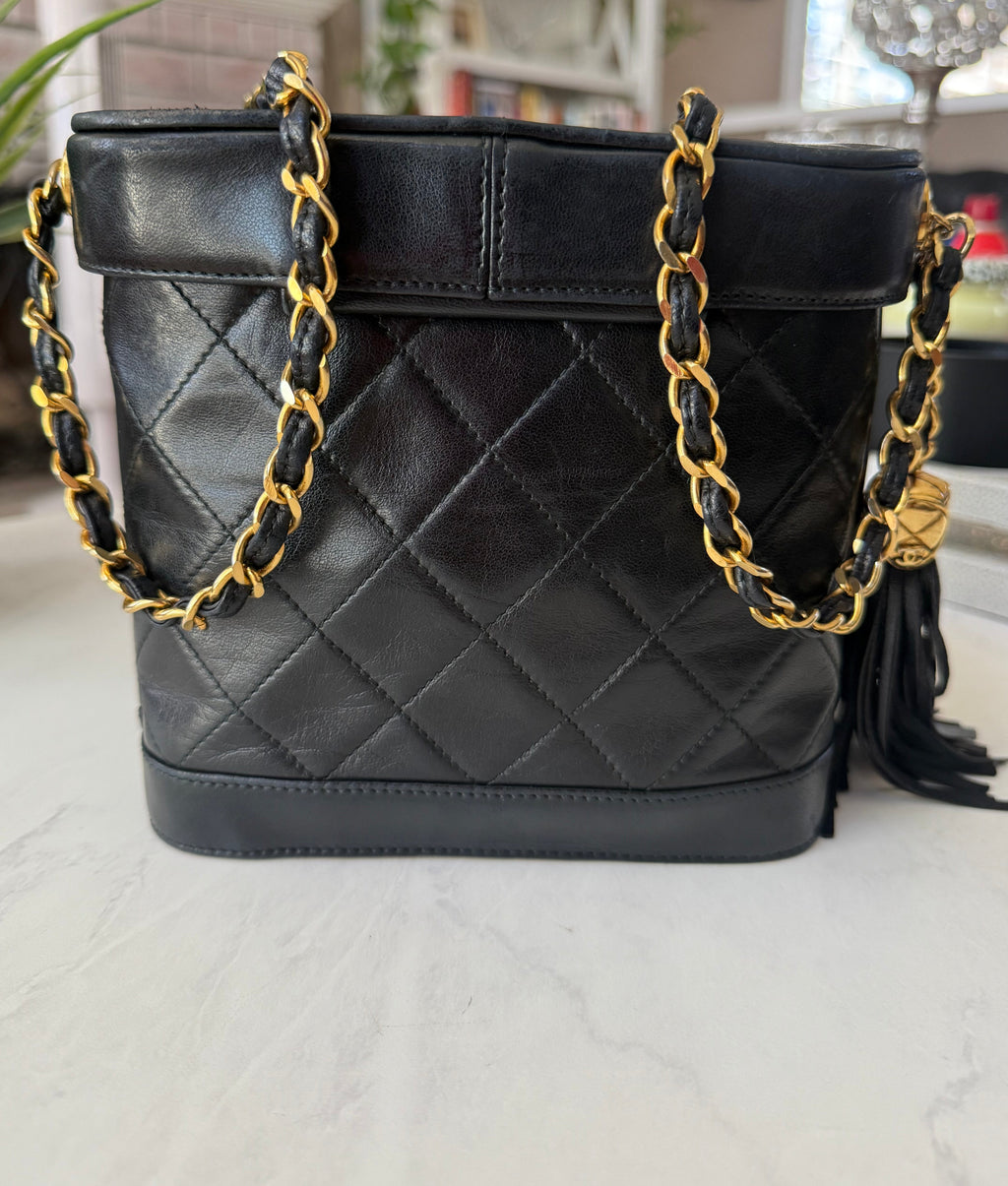 Black Chanel Lambskin Vanity