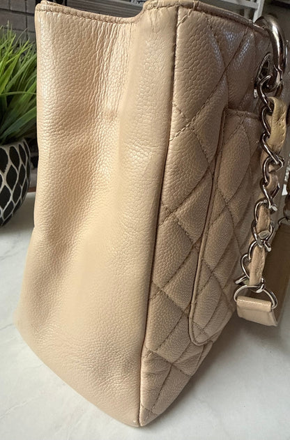 Chanel GST Beige Caviar Leather SHW