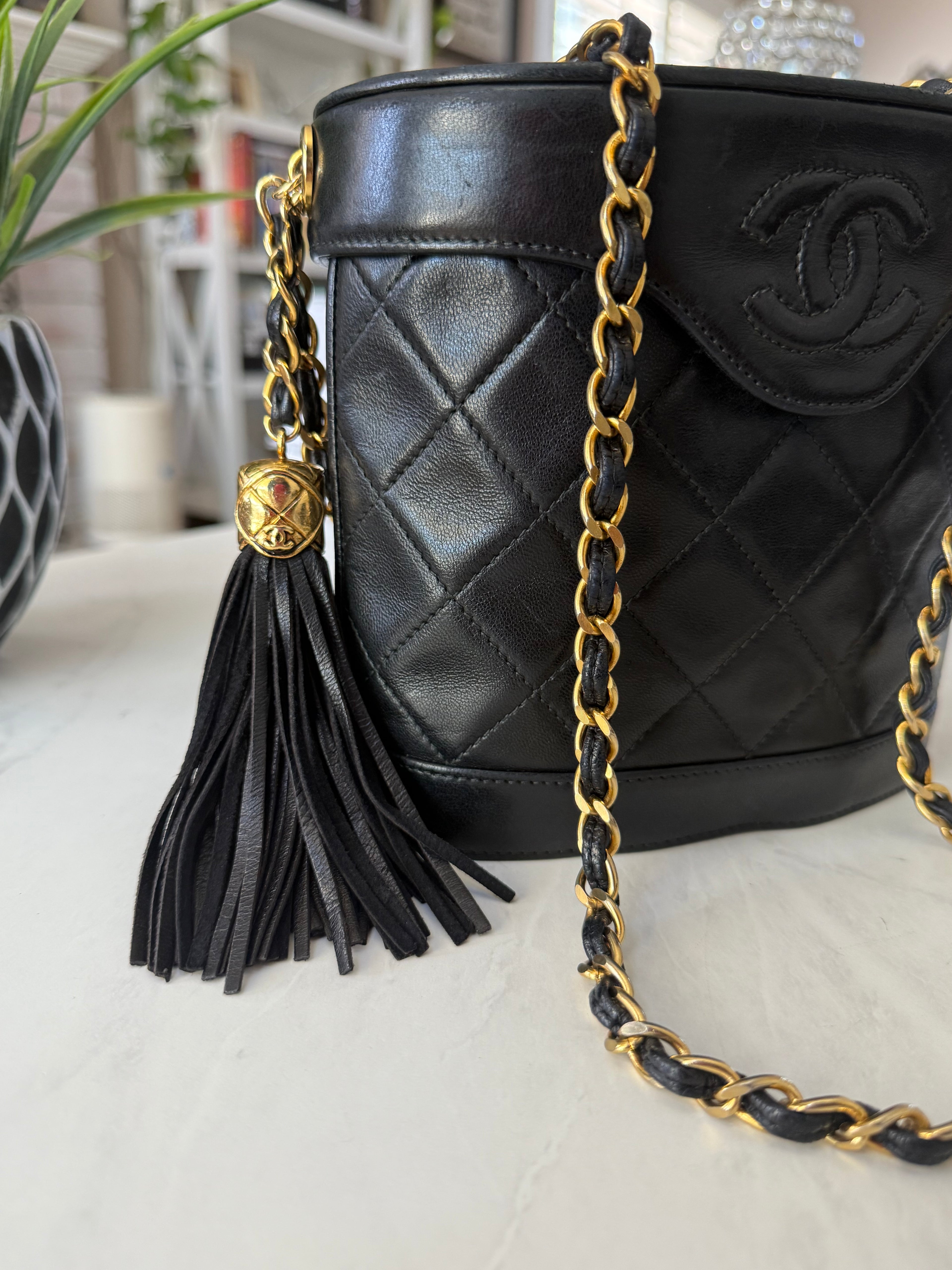 Black Chanel Lambskin Vanity