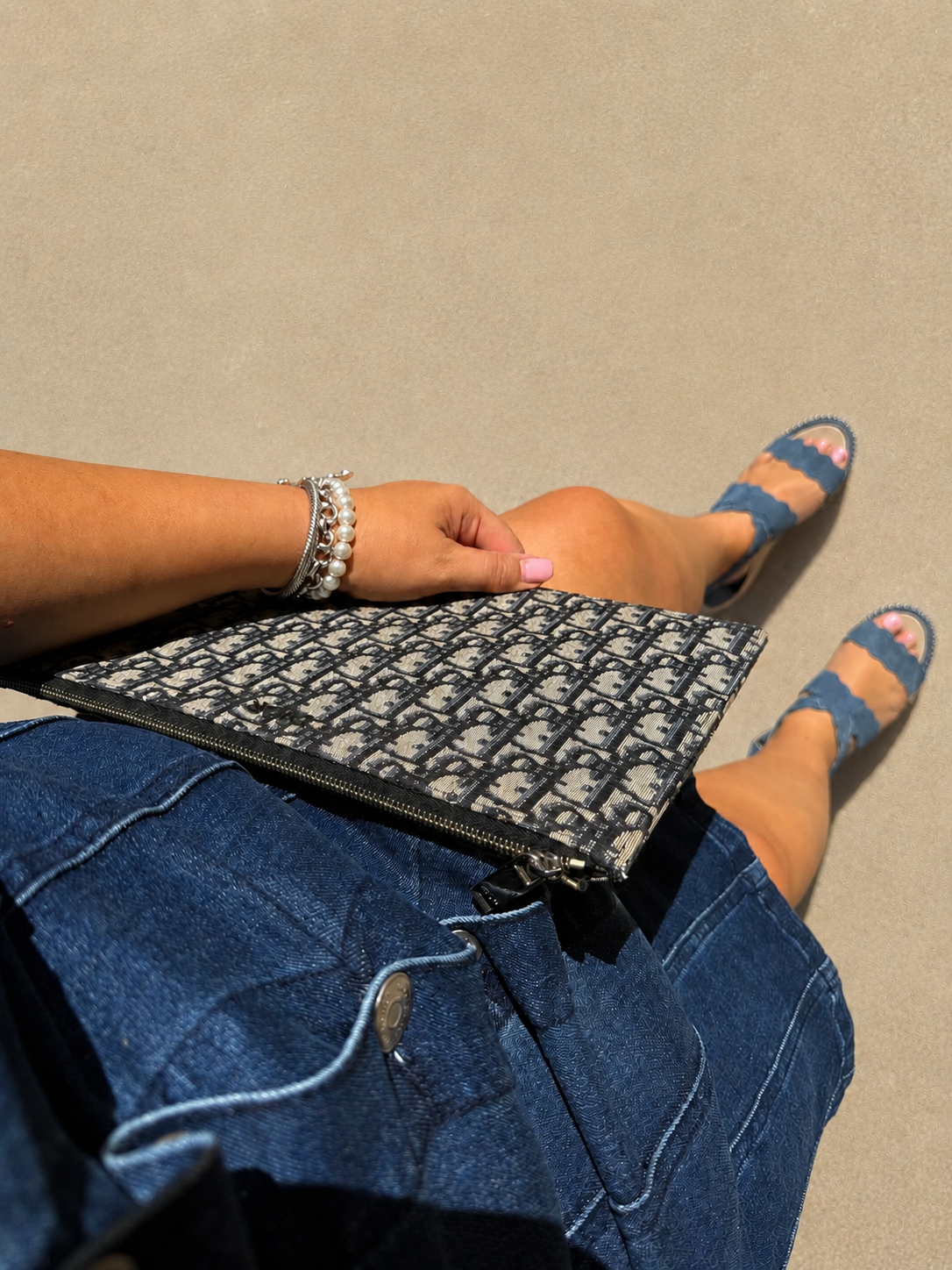 Dior Oblique Jacquard Canvas Clutch