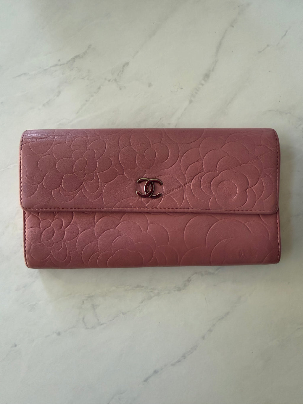 Preloved Pink Chanel Lambskin Wallet SHW