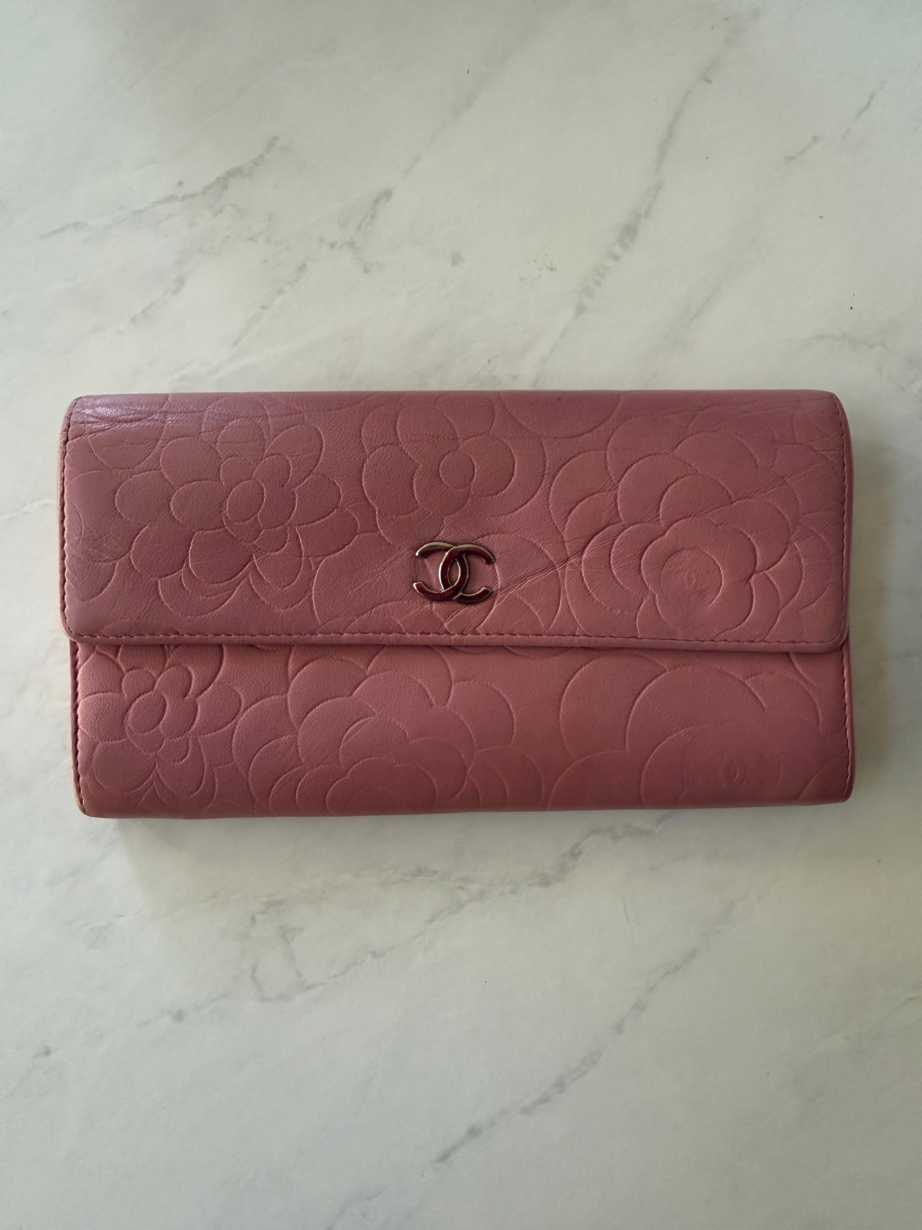Preloved Pink Chanel Lambskin Wallet SHW