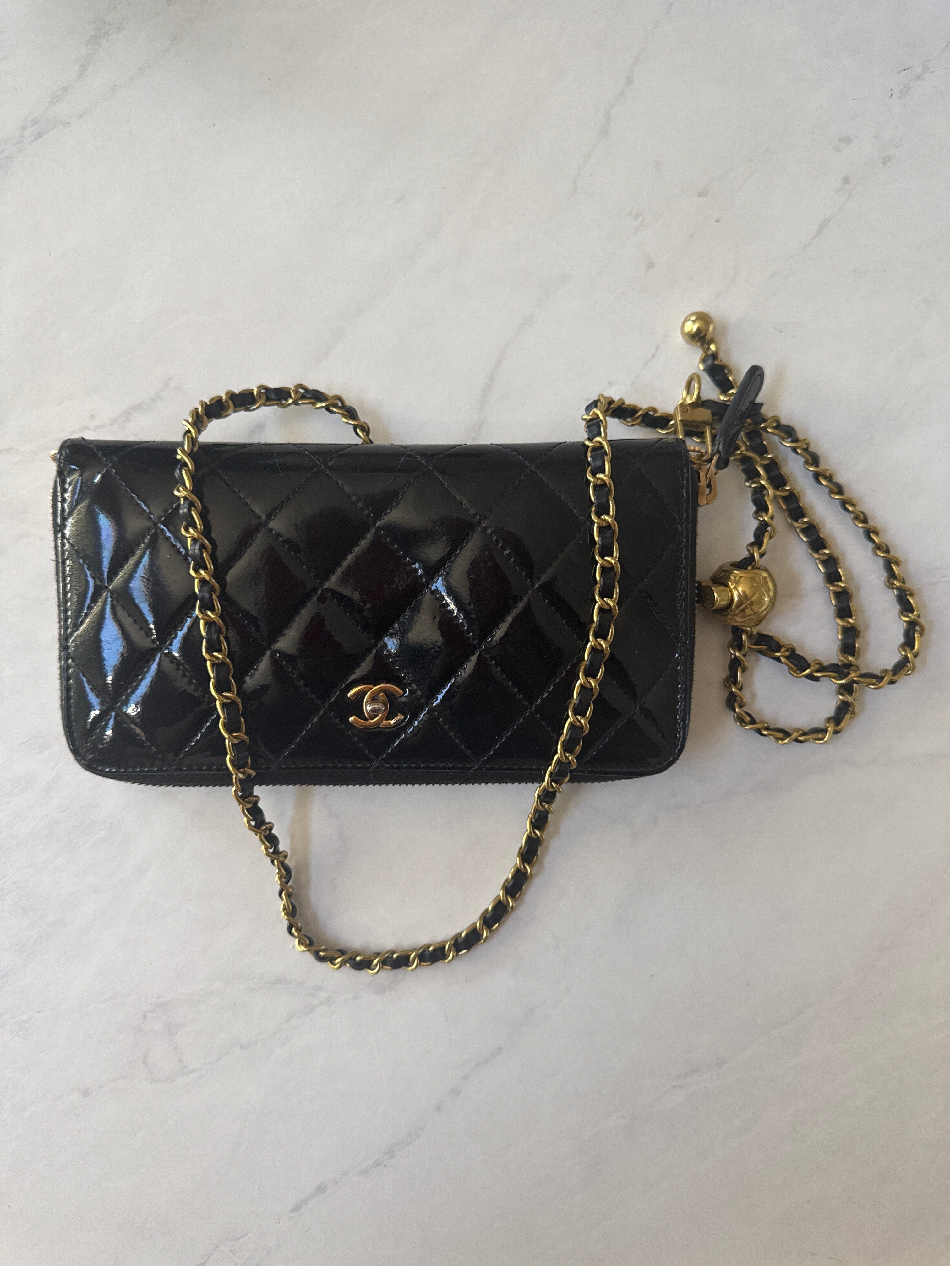 Black Chanel Patent Leather Wallet