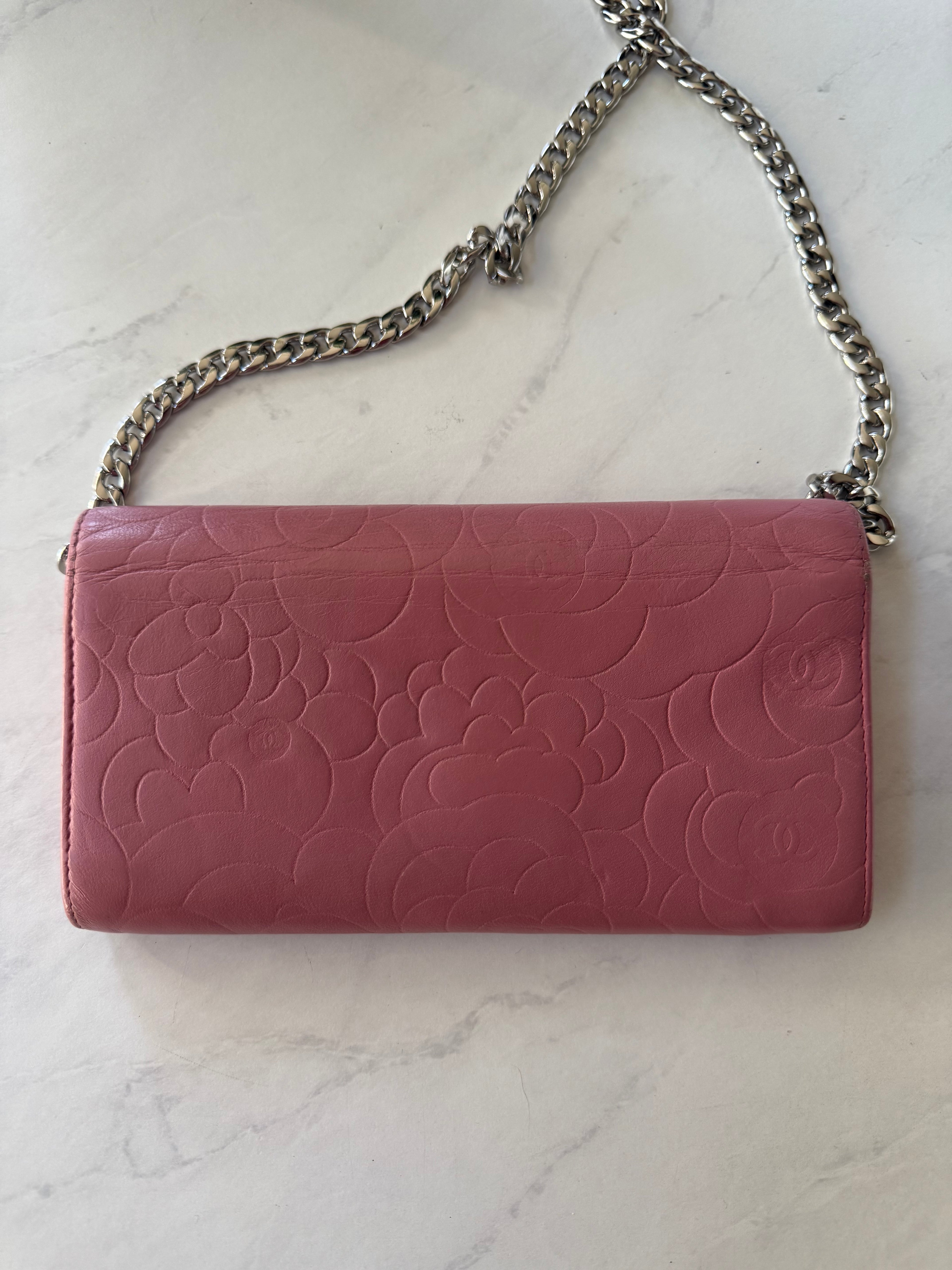 Preloved Pink Chanel Lambskin Wallet SHW