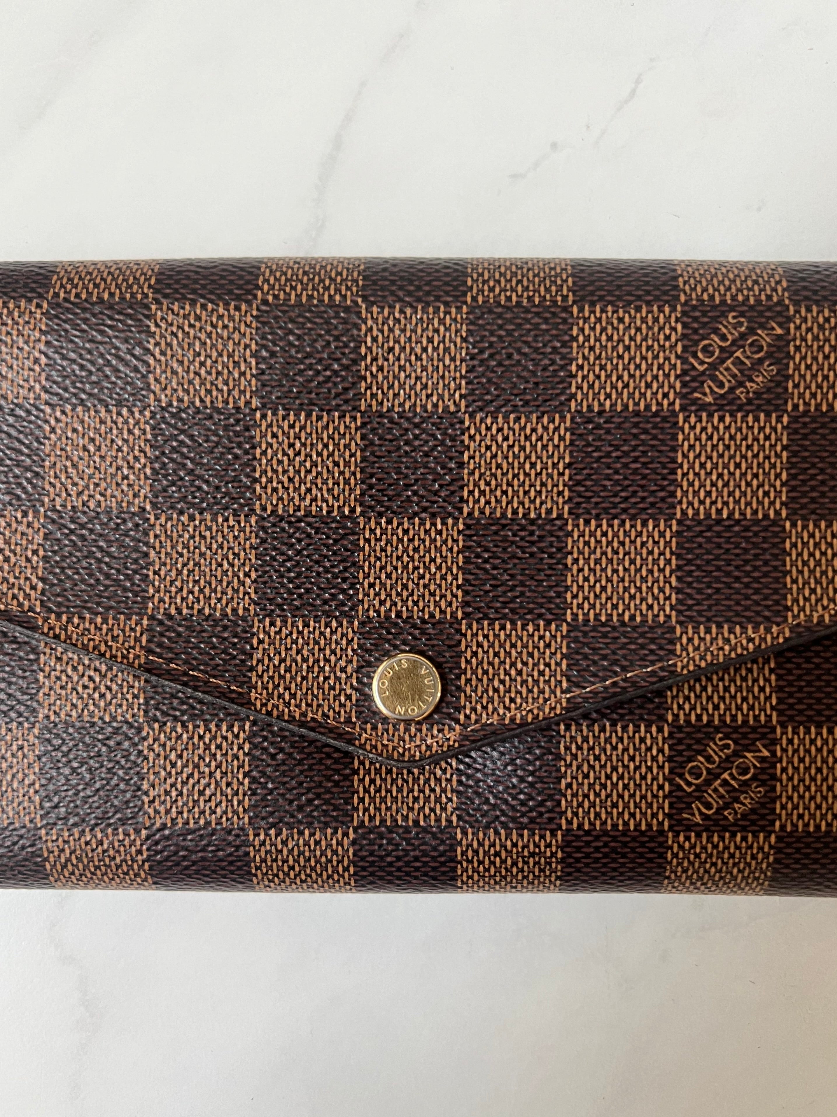Louis Vuitton Ebene Damier Sarah Wallet (Rose Ballerine)
