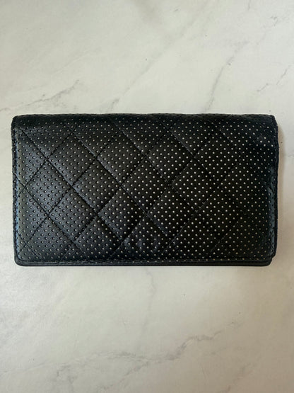 Chanel Matelasse Black Punching Lambskin Bifold