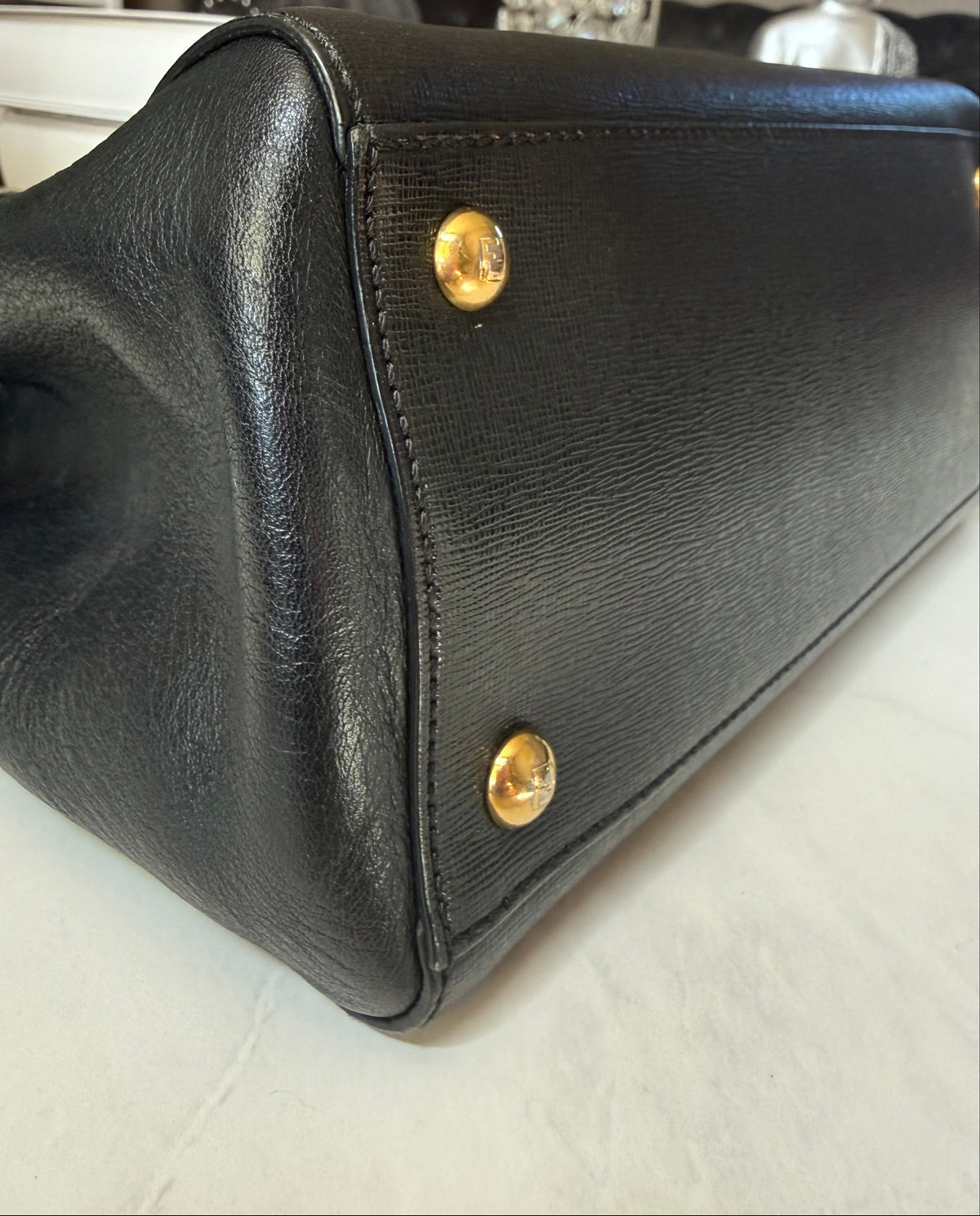 Fendi 2Jours Black Leather w/ Strap