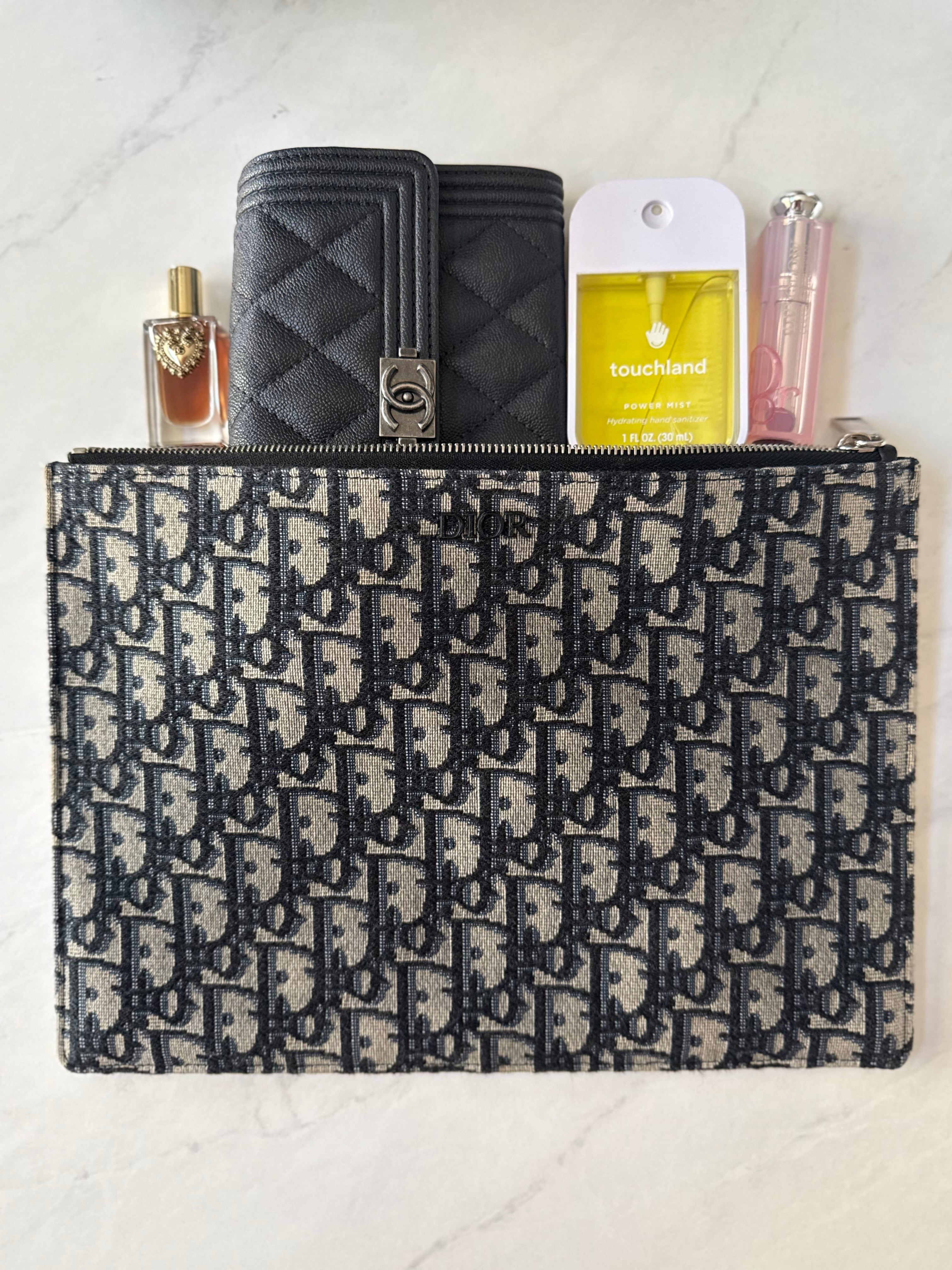 Dior Oblique Jacquard Canvas Clutch