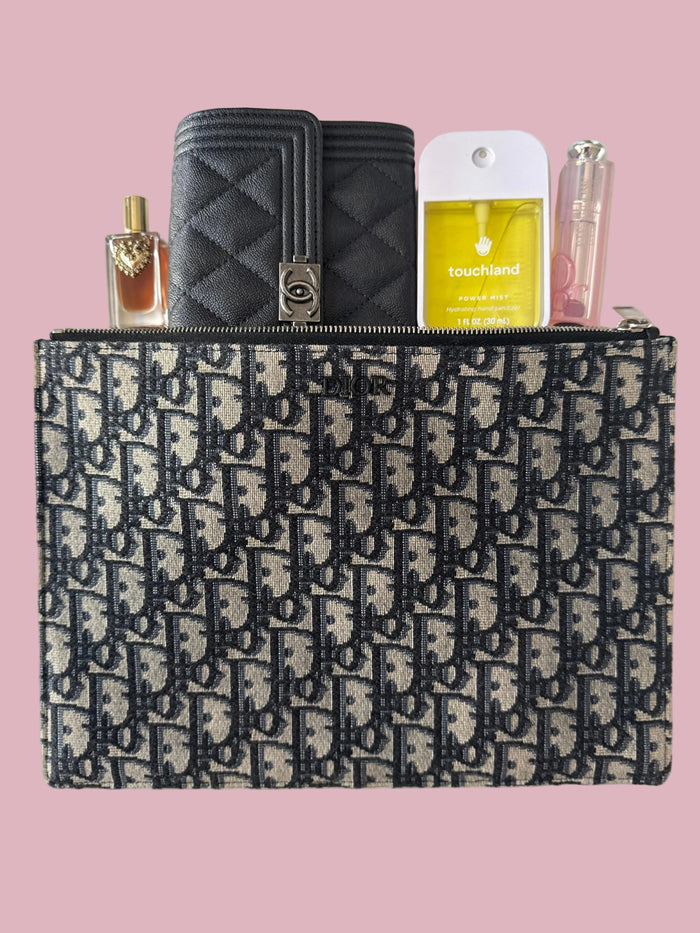 Dior Oblique Jacquard Canvas Clutch