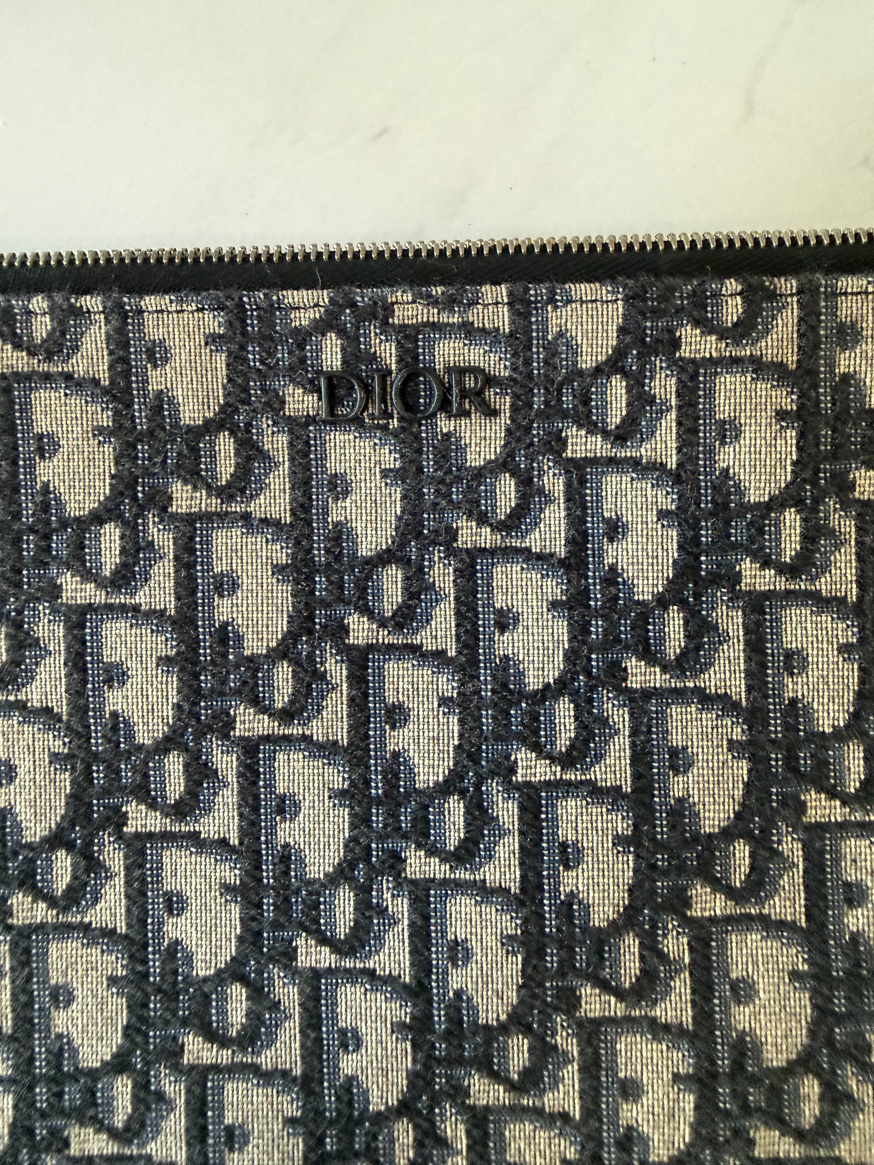 Dior Oblique Jacquard Canvas Clutch