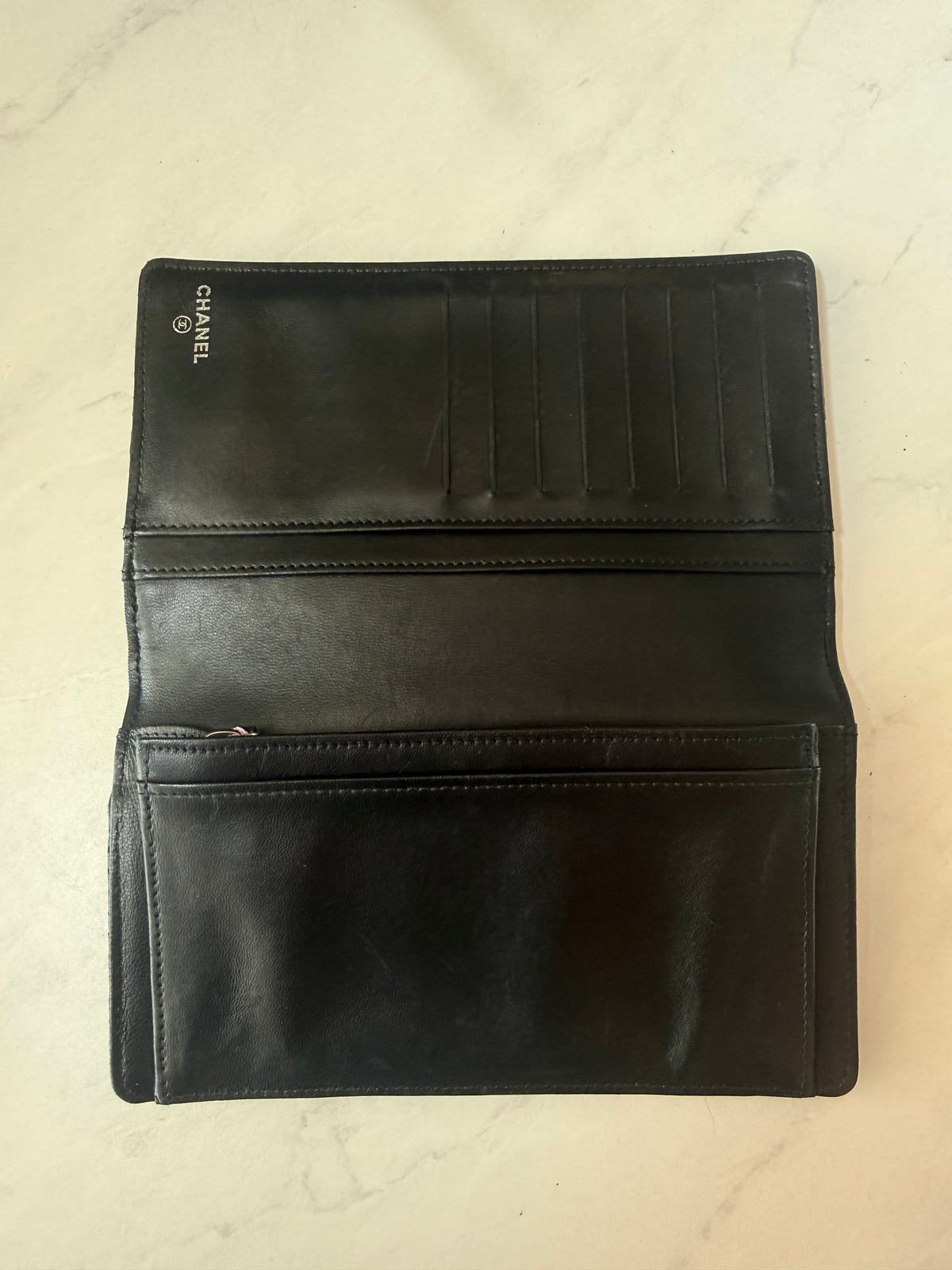 Chanel Matelasse Black Punching Lambskin Bifold