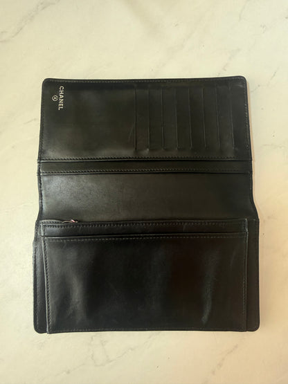 Chanel Matelasse Black Punching Lambskin Bifold
