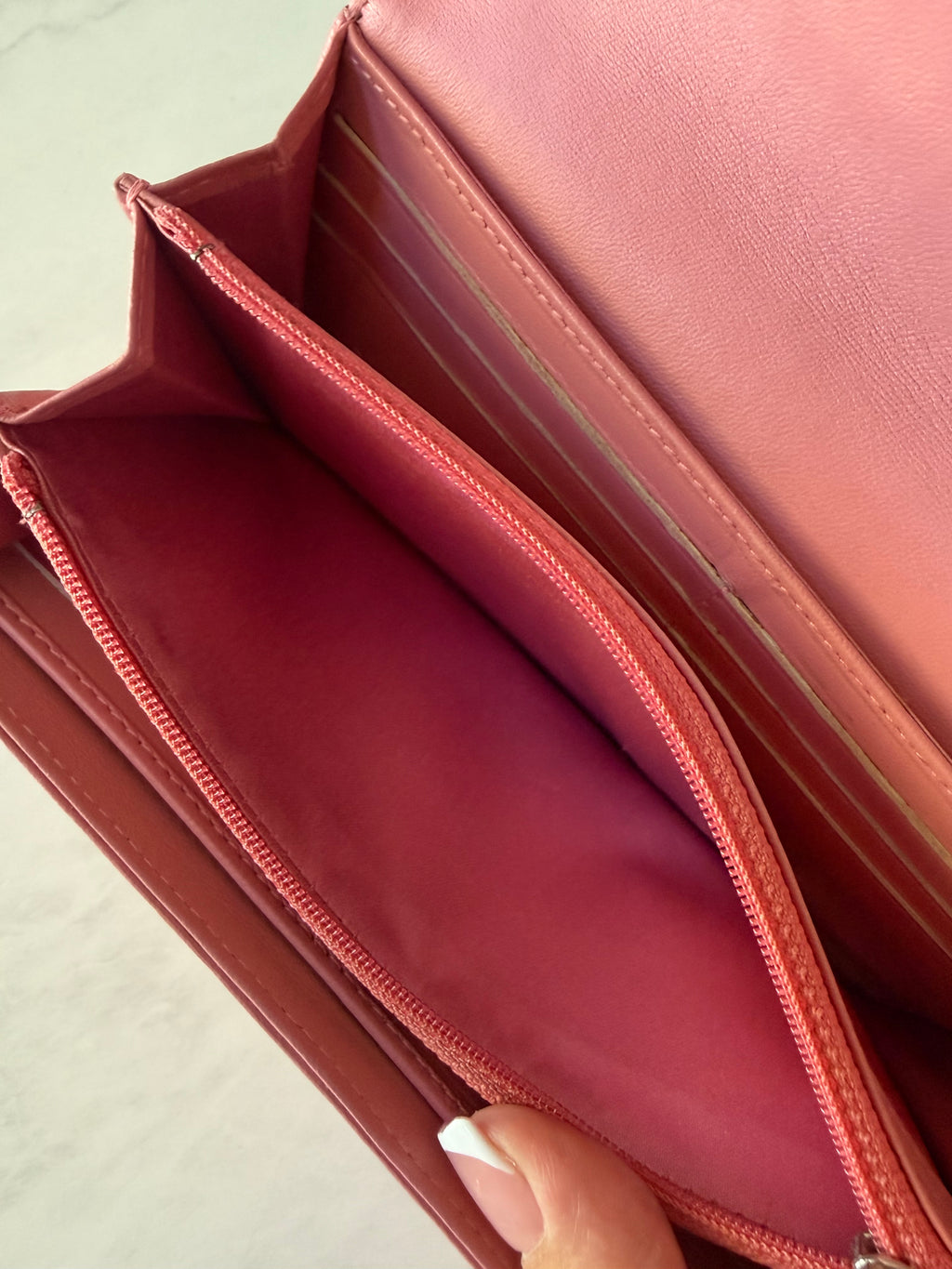 Preloved Pink Chanel Lambskin Wallet SHW