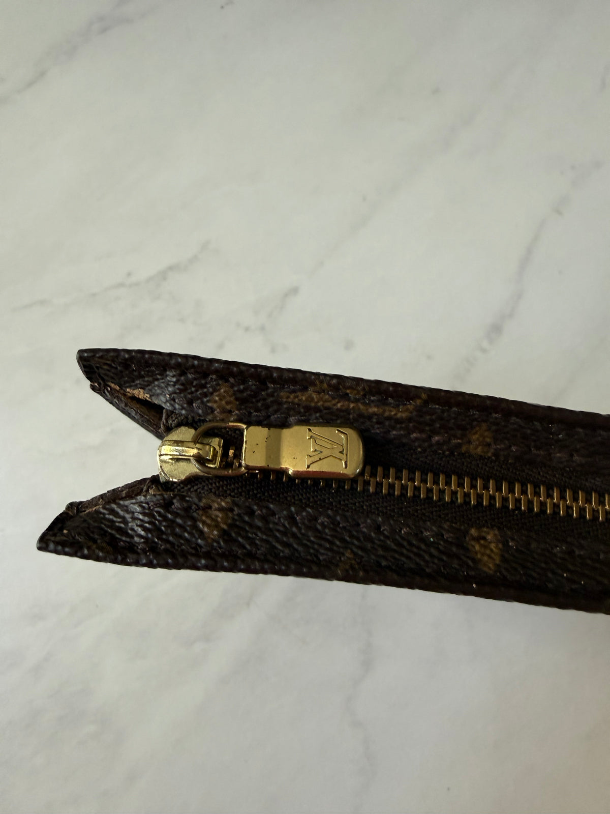 Louis Vuitton Pouch w/ added chain